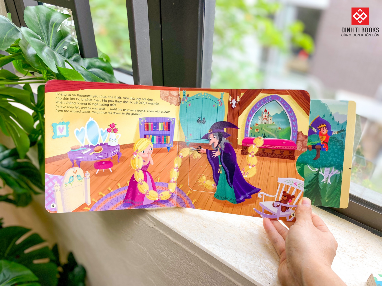 sách chuyển động - first stories - công chúa tóc mây - rapunzel - bìa cứng