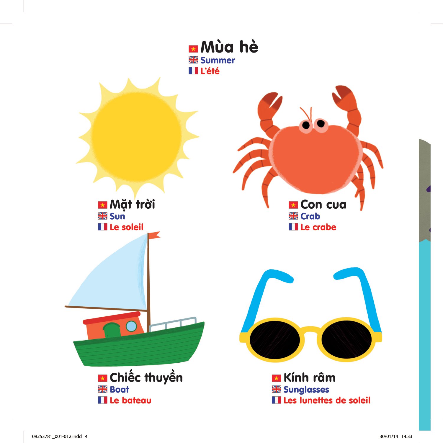 sách chuyển động thông minh đa ngữ việt - anh - pháp: các mùa trong năm - seasons - les saisons