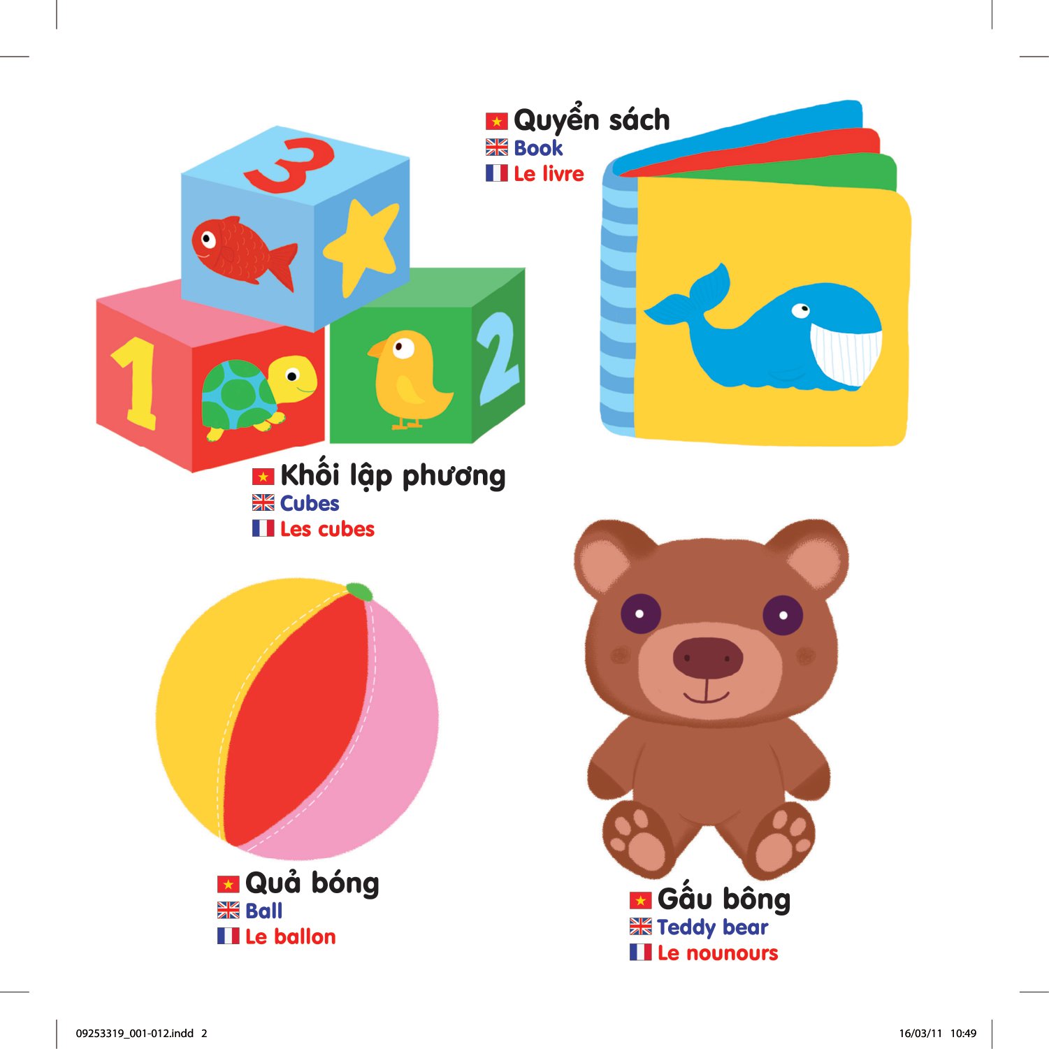 sách chuyển động thông minh đa ngữ việt - anh - pháp: đồ dùng của bé - baby stuffs - les matériels de puériculture