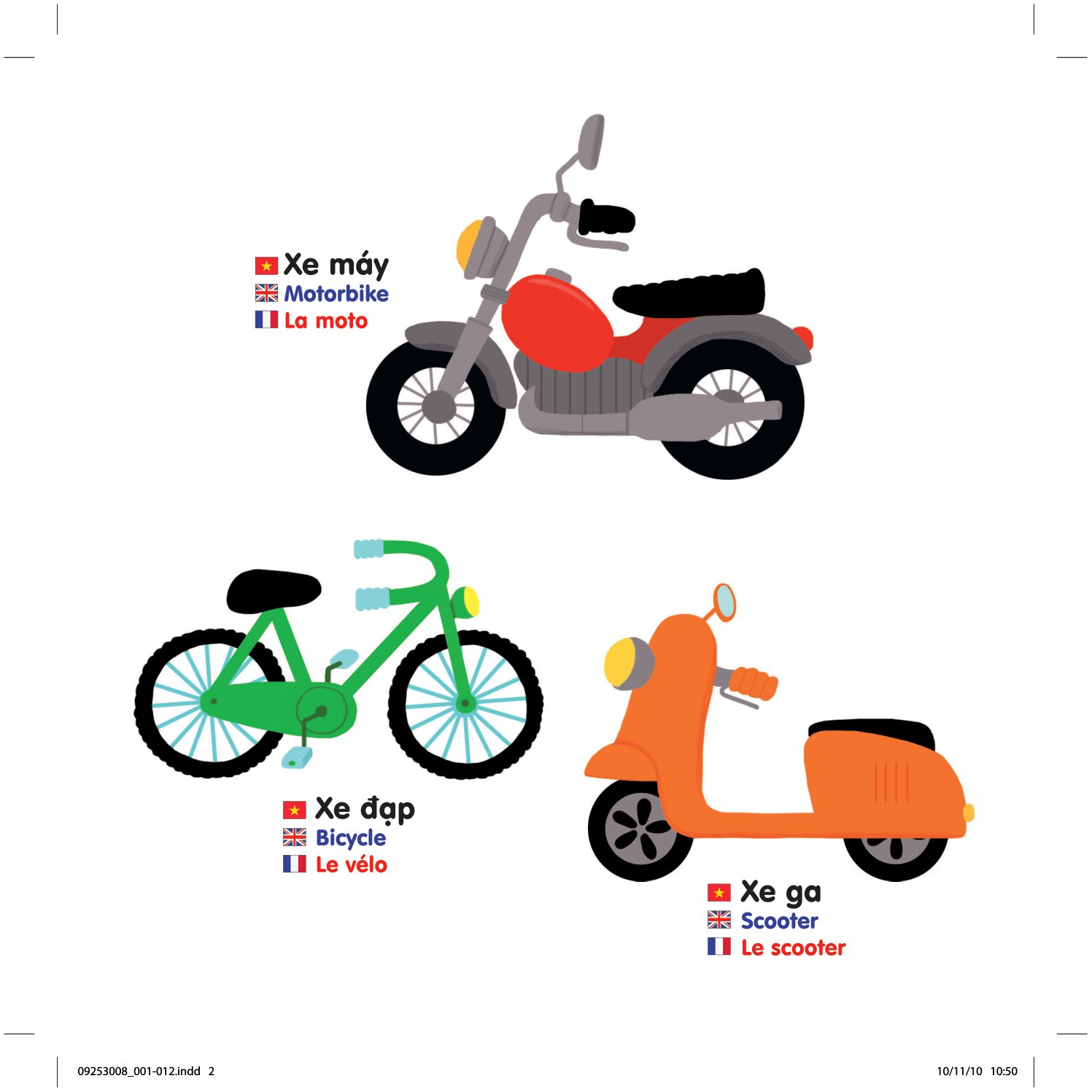 sách chuyển động thông minh đa ngữ việt - anh - pháp: phương tiện giao thông - vehicles - les véhicules