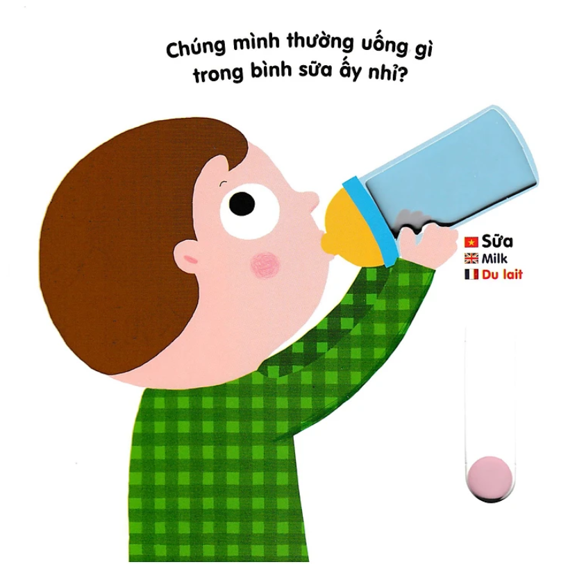 sách chuyển động thông minh đa ngữ việt - anh - pháp: thức ăn - foods - les aliments