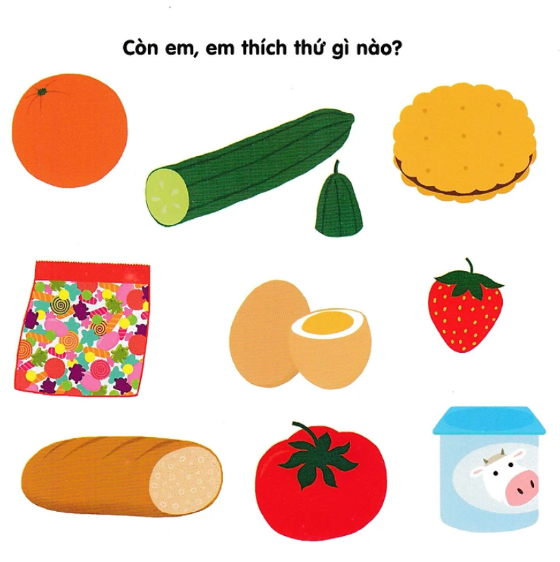 sách chuyển động thông minh đa ngữ việt - anh - pháp: thức ăn - foods - les aliments
