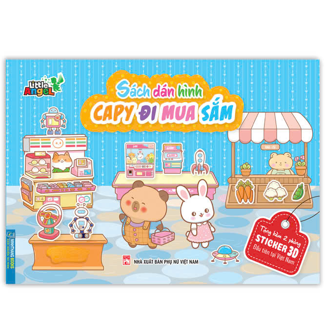 sách dán hình - capy đi mua sắm
