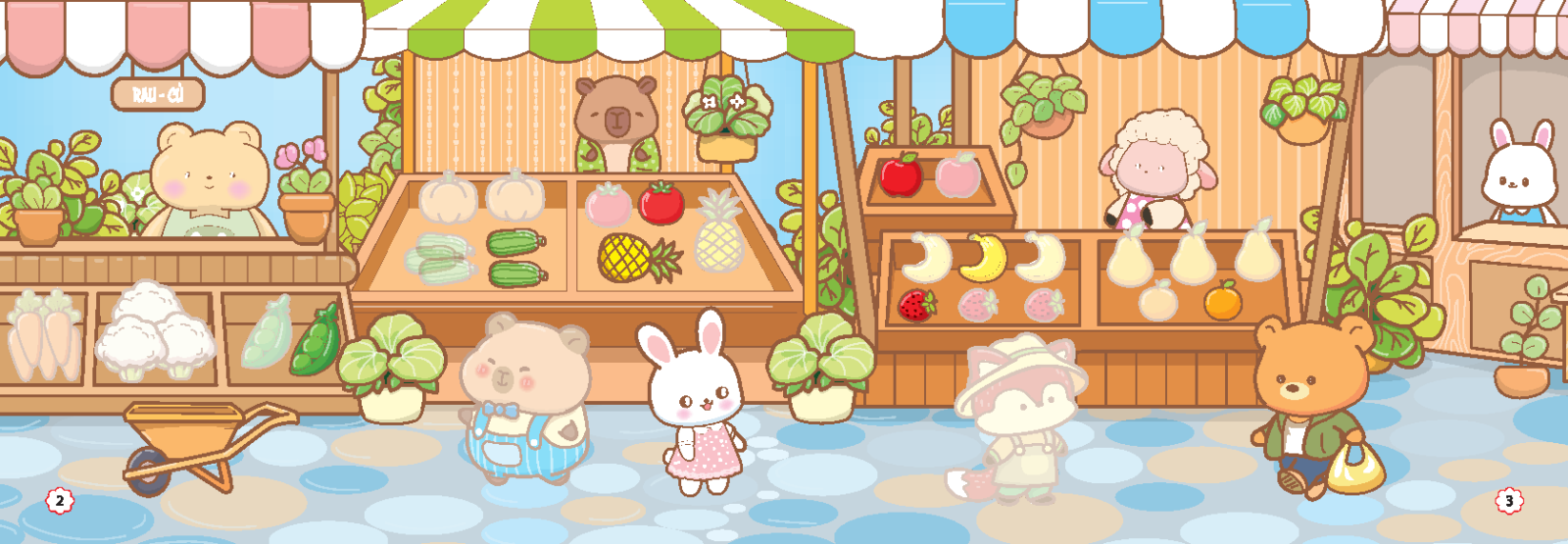 sách dán hình - capy đi mua sắm