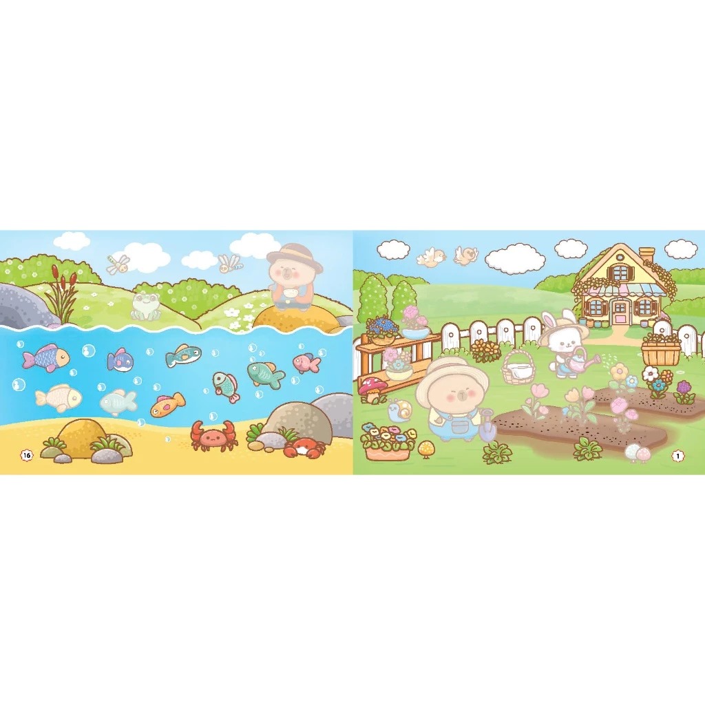 sách dán hình - capy và nông trại vui vẻ