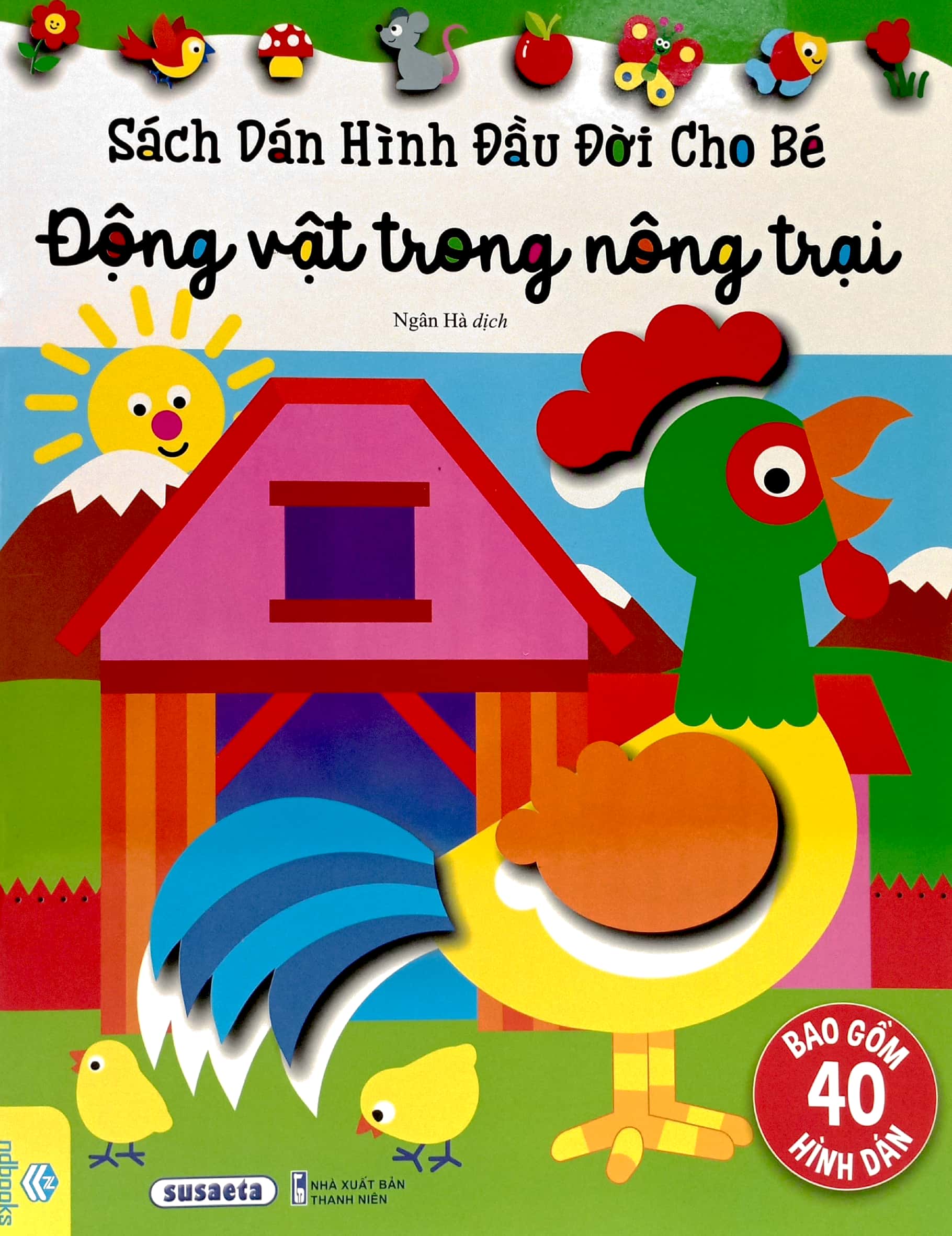 sách dán hình đầu đời cho bé - động vật trong nông trại