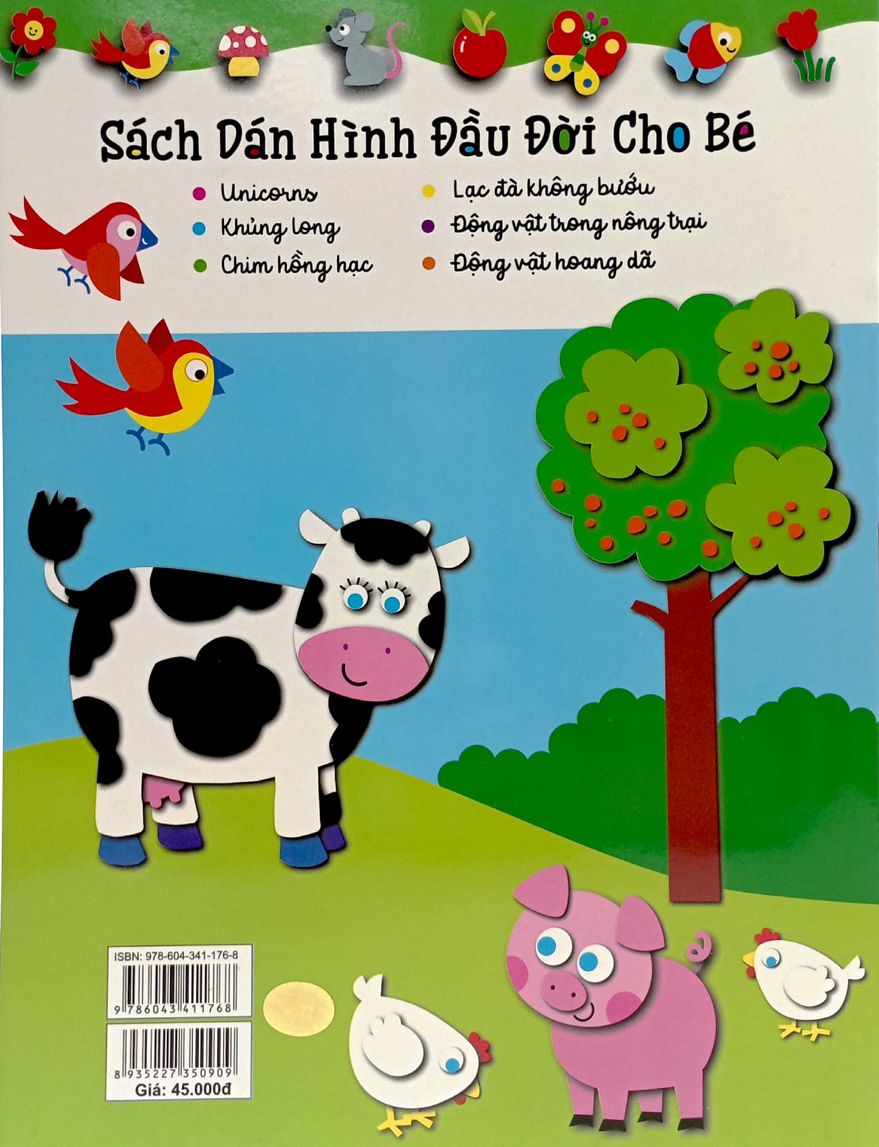 sách dán hình đầu đời cho bé - động vật trong nông trại