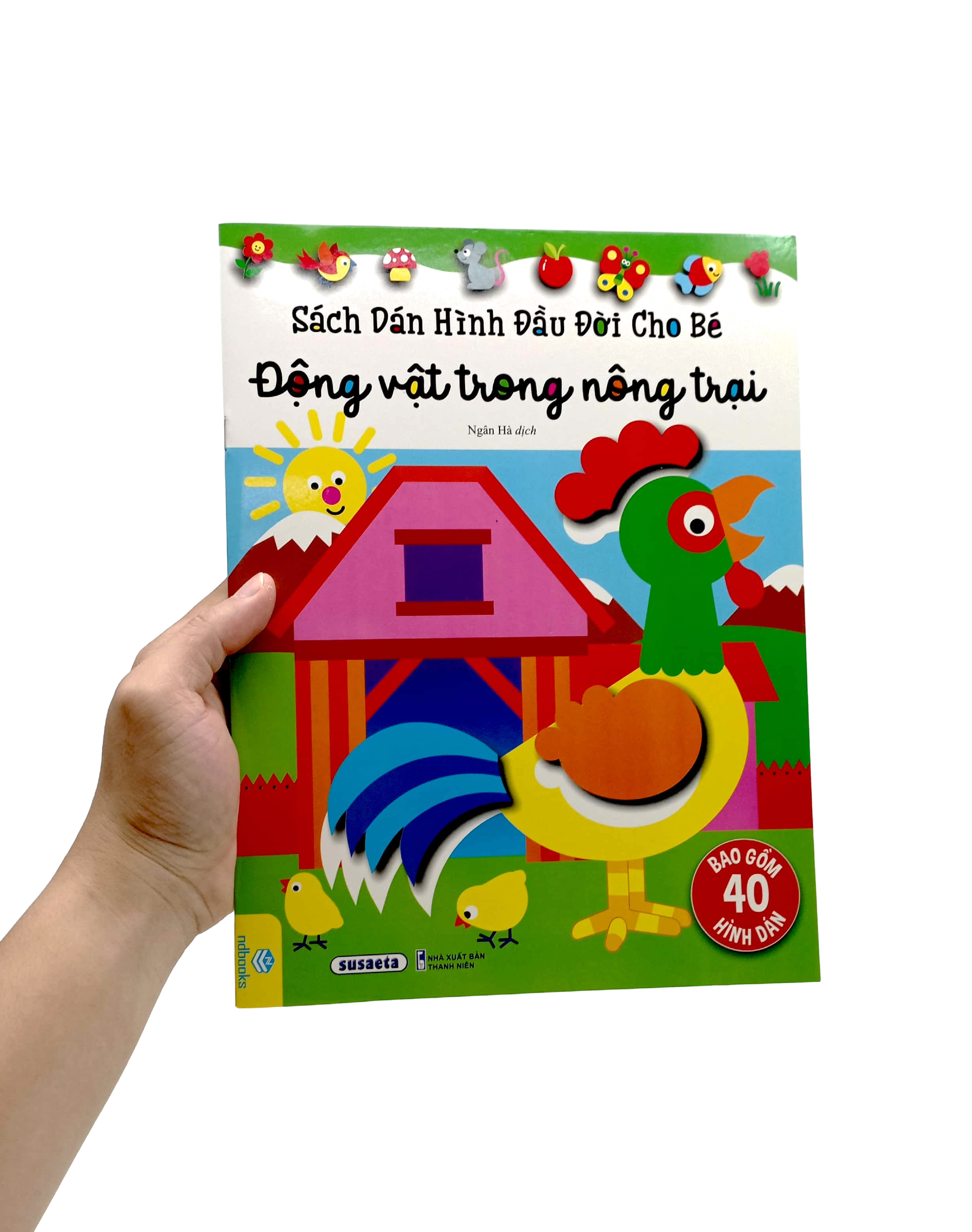 sách dán hình đầu đời cho bé - động vật trong nông trại