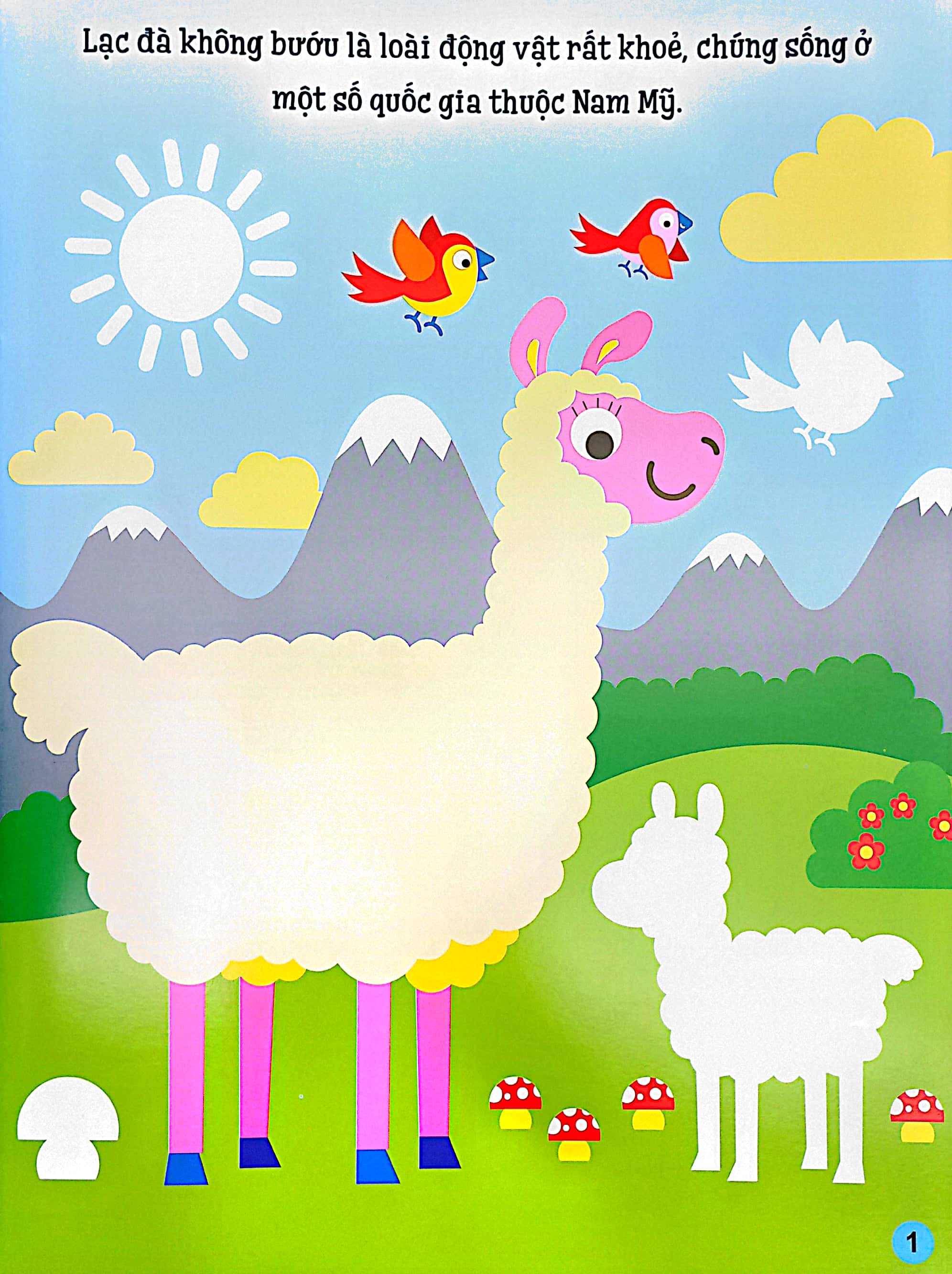 sách dán hình đầu đời cho bé: lạc đà không bướu