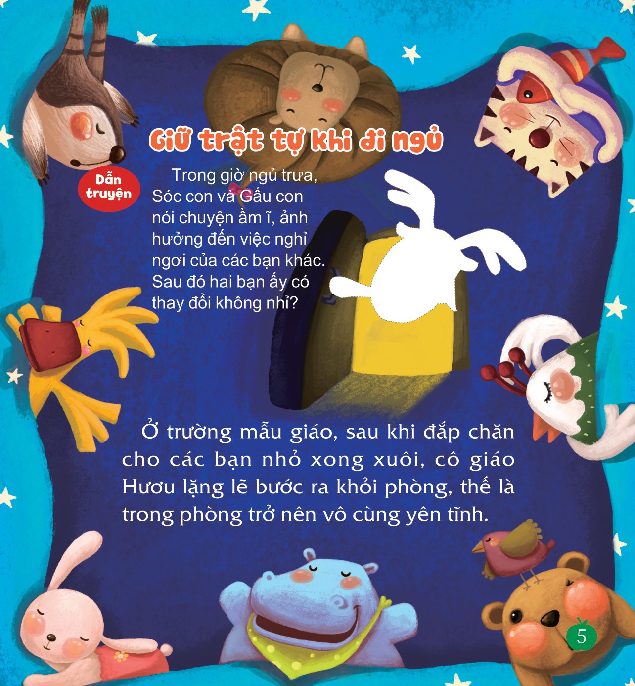 sách dán hình dạy trẻ thói quen tốt - giữ trật tự khi đi ngủ