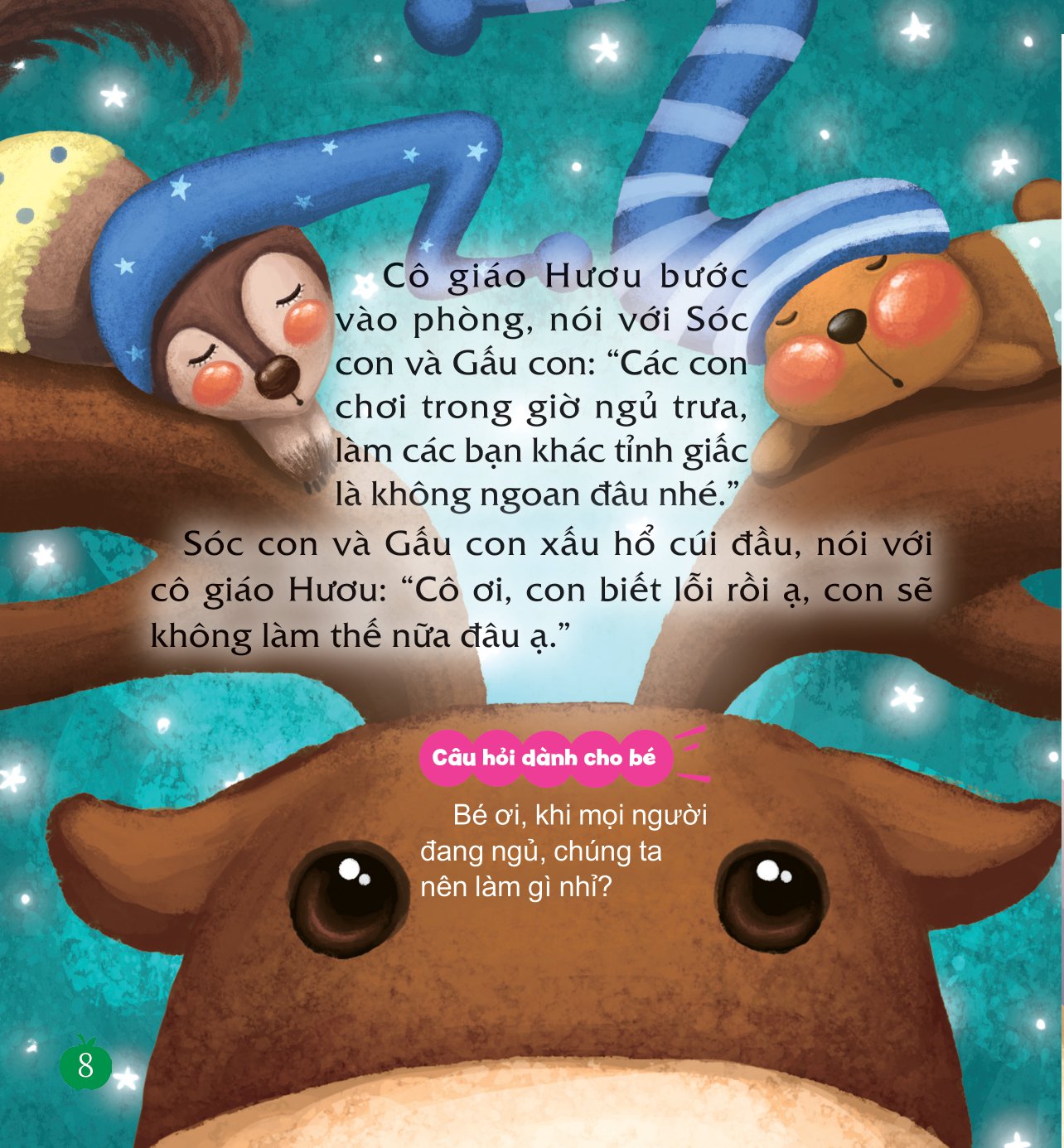 sách dán hình dạy trẻ thói quen tốt - giữ trật tự khi đi ngủ