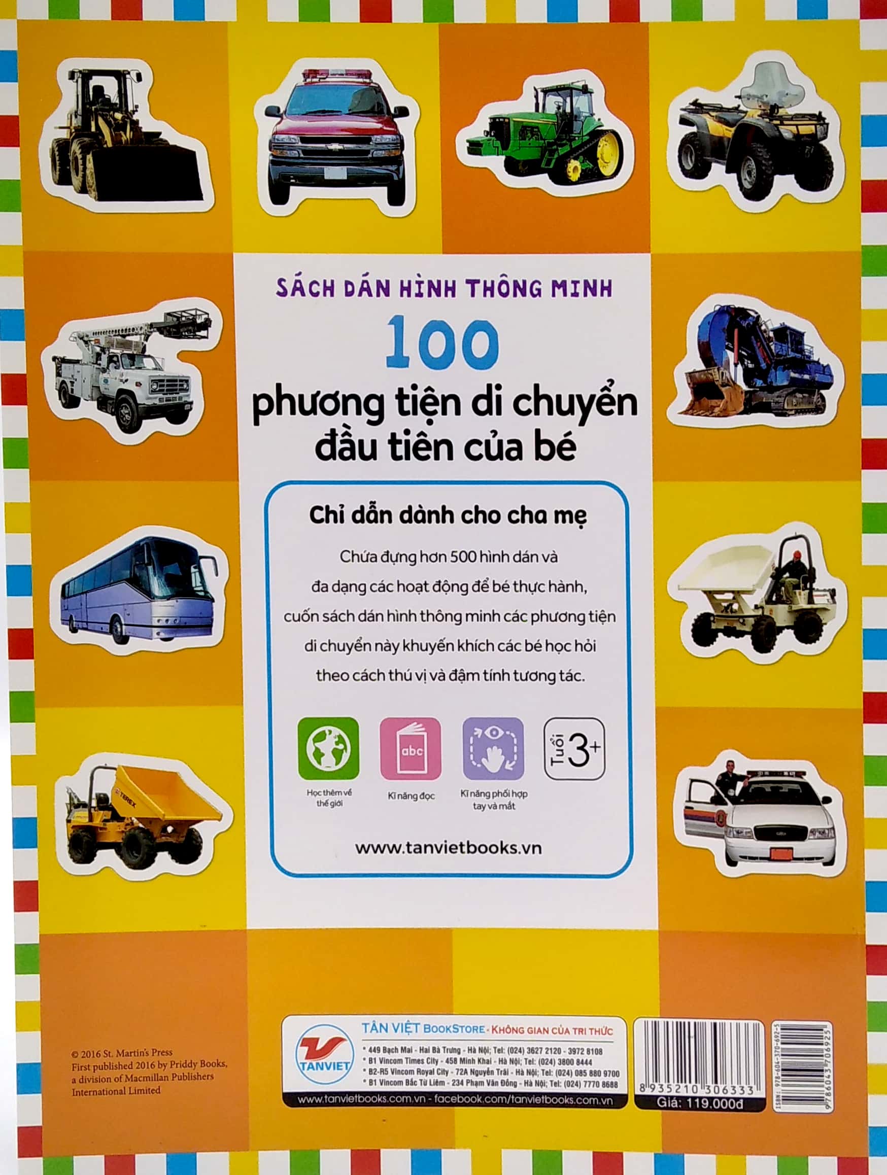 sách dán hình thông minh - 100 phương tiện di chuyển đầu tiên của bé