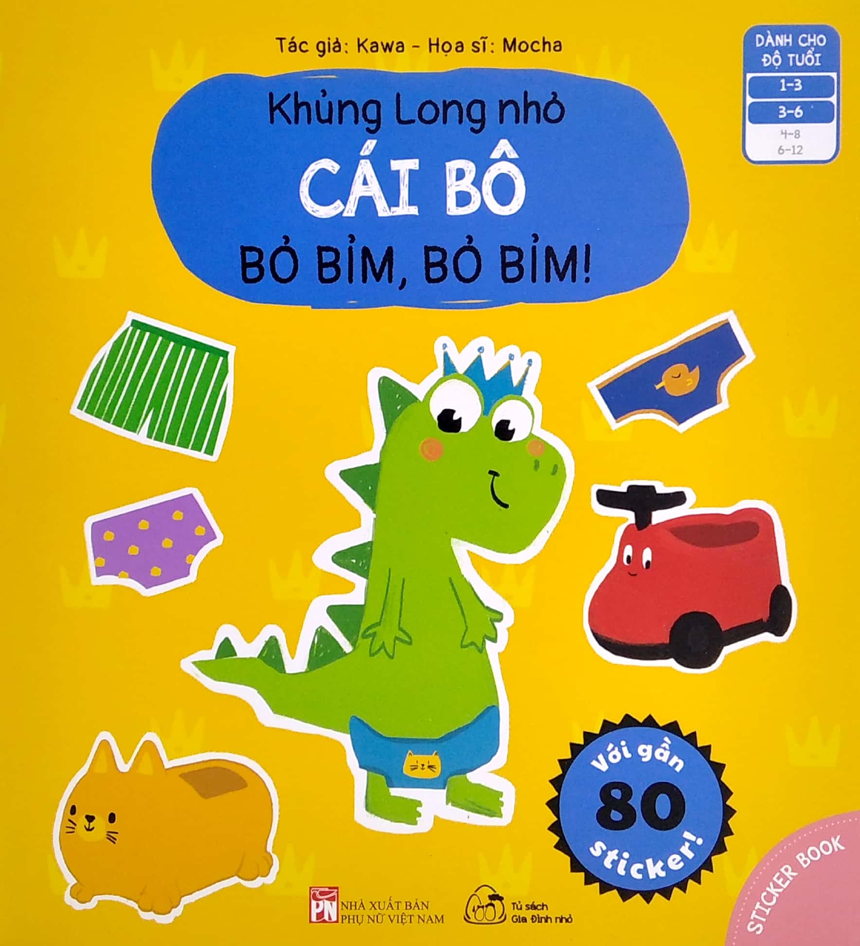 sách ehon - khủng long nhỏ - cái bô bỏ bỉm, bỏ bỉm! (hộp sách + puzzle + thước đo chiều cao)