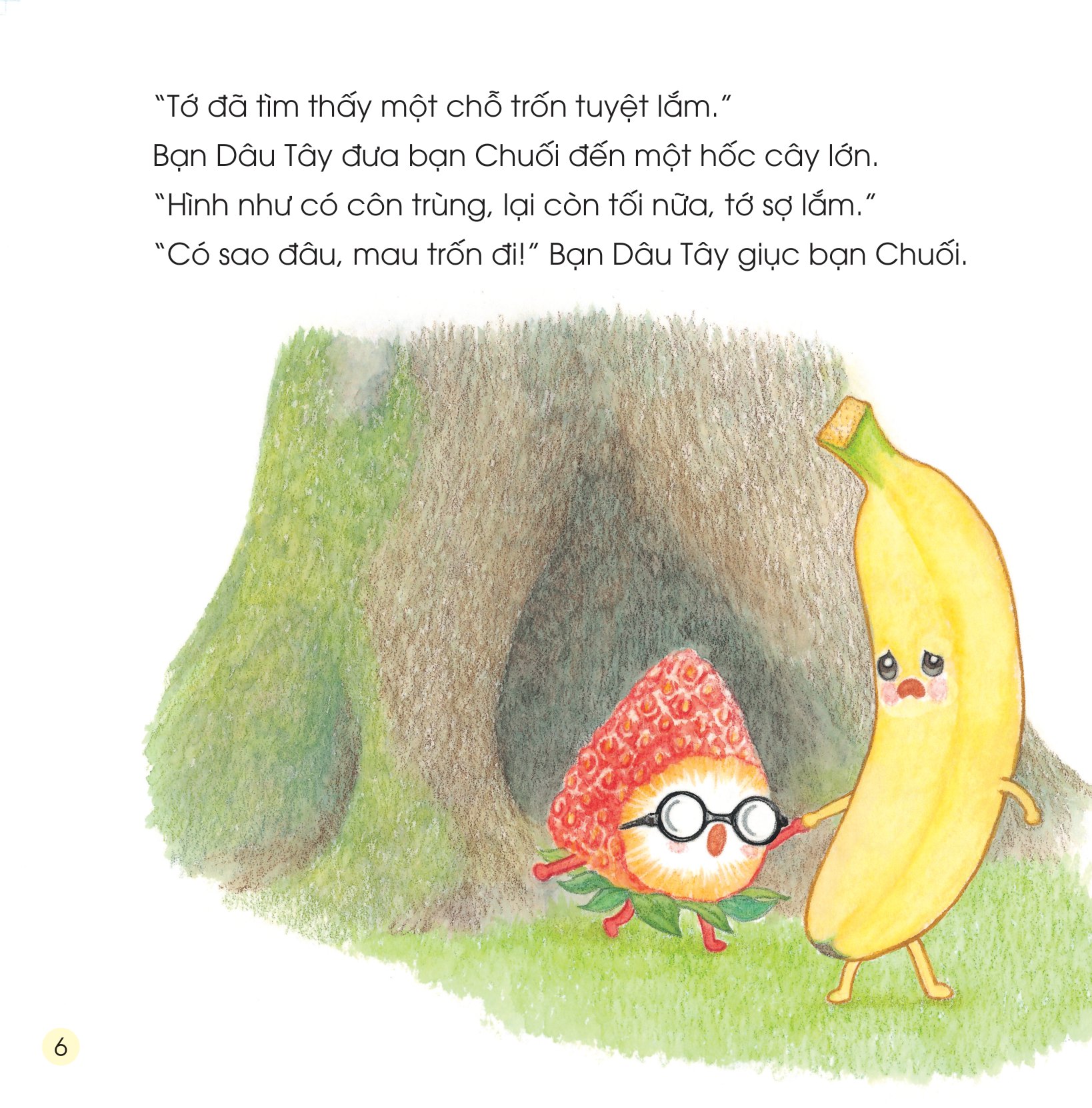 sách ehon - sức mạnh của những người bạn trái cây - cùng bạn chuối tiêu diệt đàn ruồi