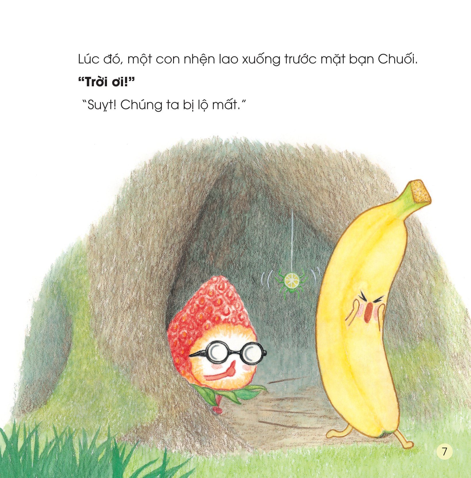 sách ehon - sức mạnh của những người bạn trái cây - cùng bạn chuối tiêu diệt đàn ruồi