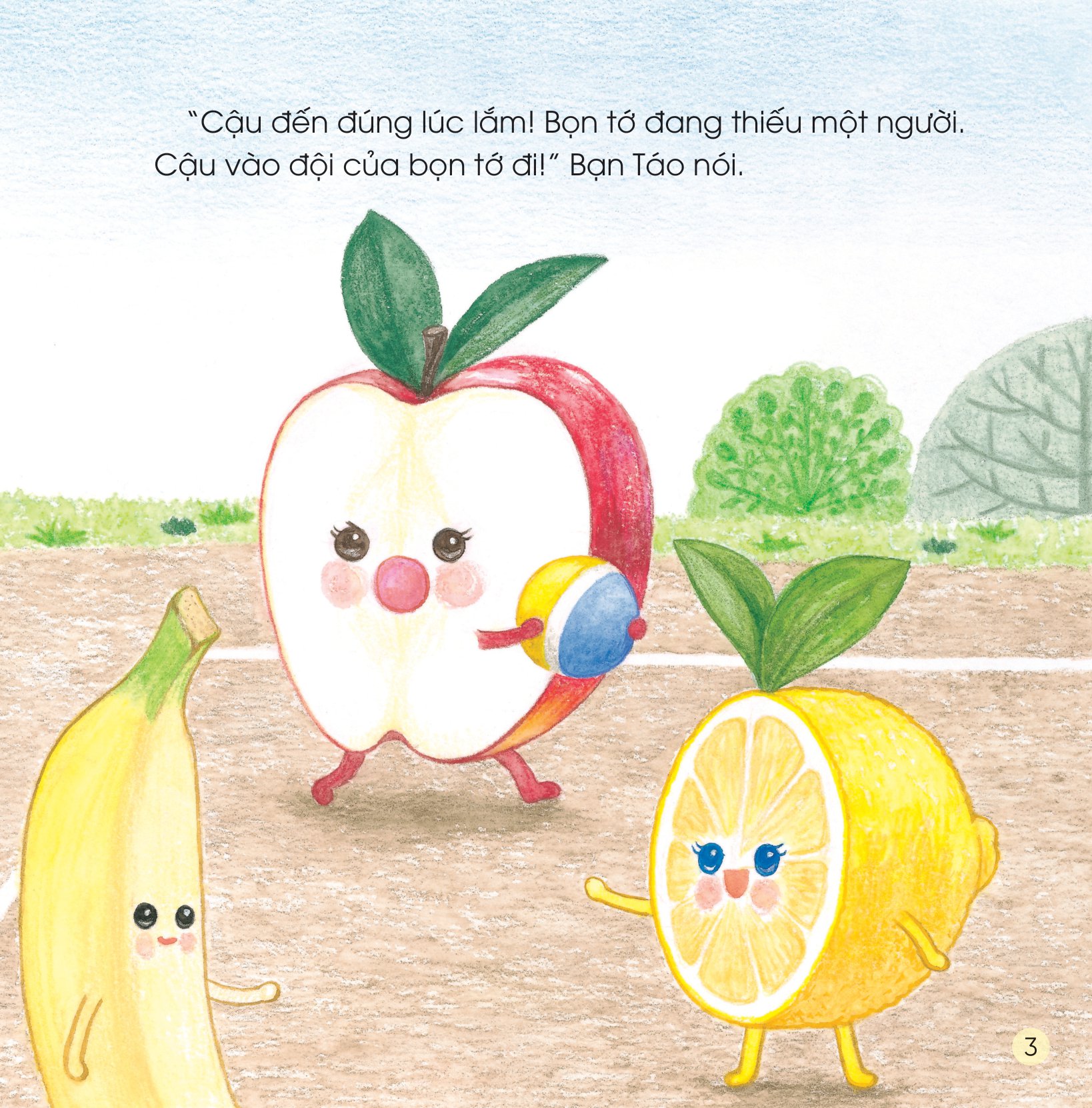 sách ehon - sức mạnh của những người bạn trái cây - giải cứu dâu tây khỏi quái vật nấm mốc