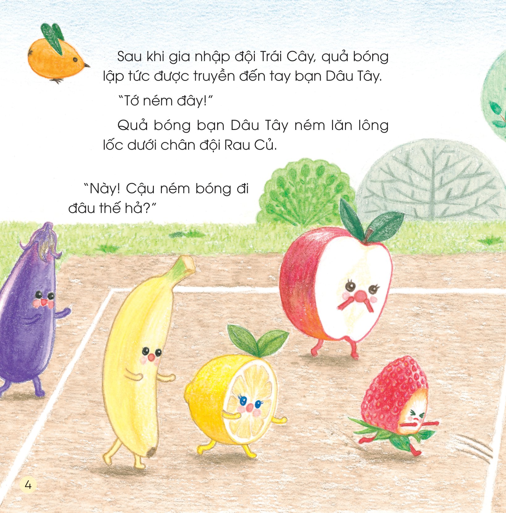 sách ehon - sức mạnh của những người bạn trái cây - giải cứu dâu tây khỏi quái vật nấm mốc