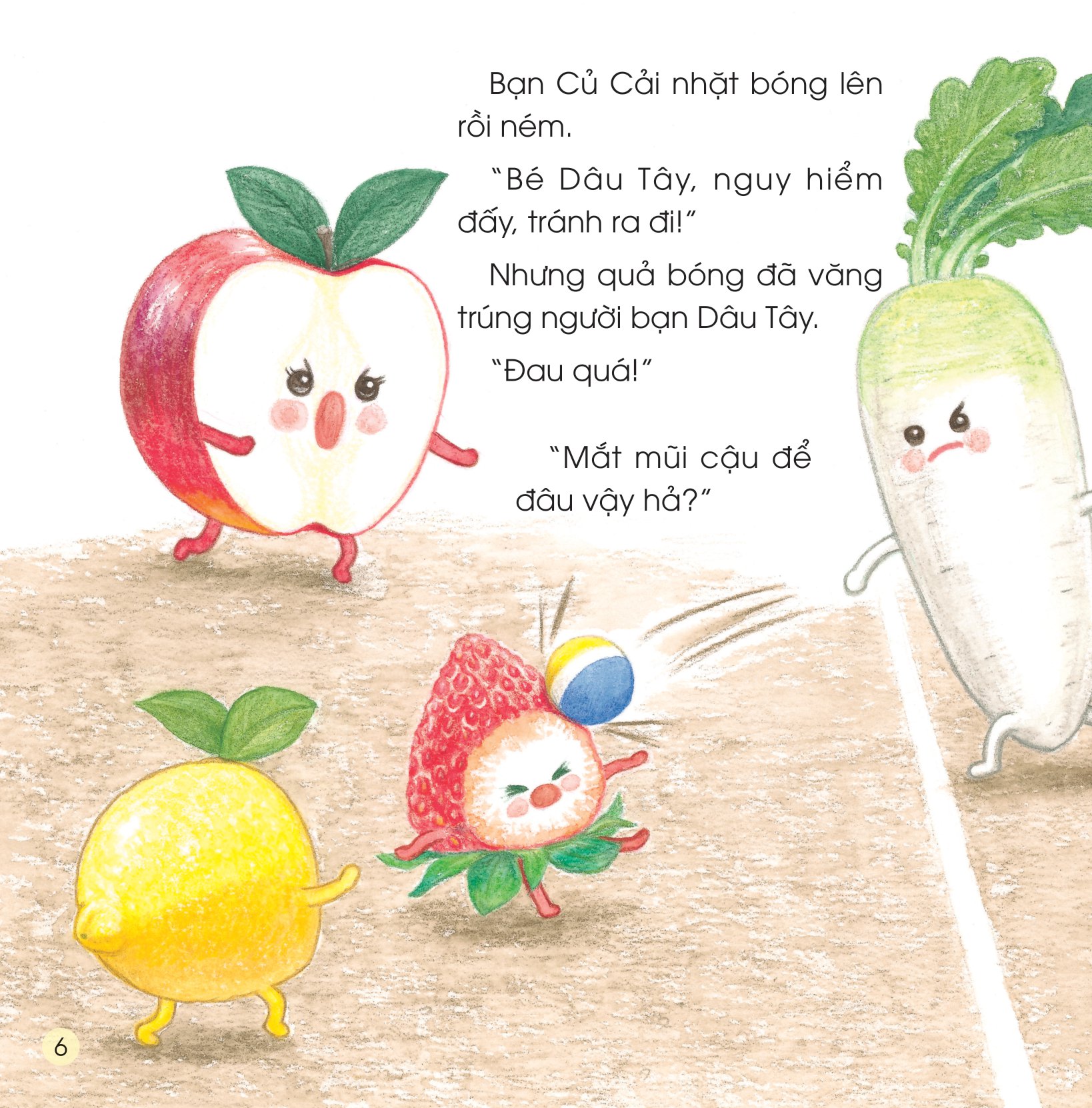 sách ehon - sức mạnh của những người bạn trái cây - giải cứu dâu tây khỏi quái vật nấm mốc