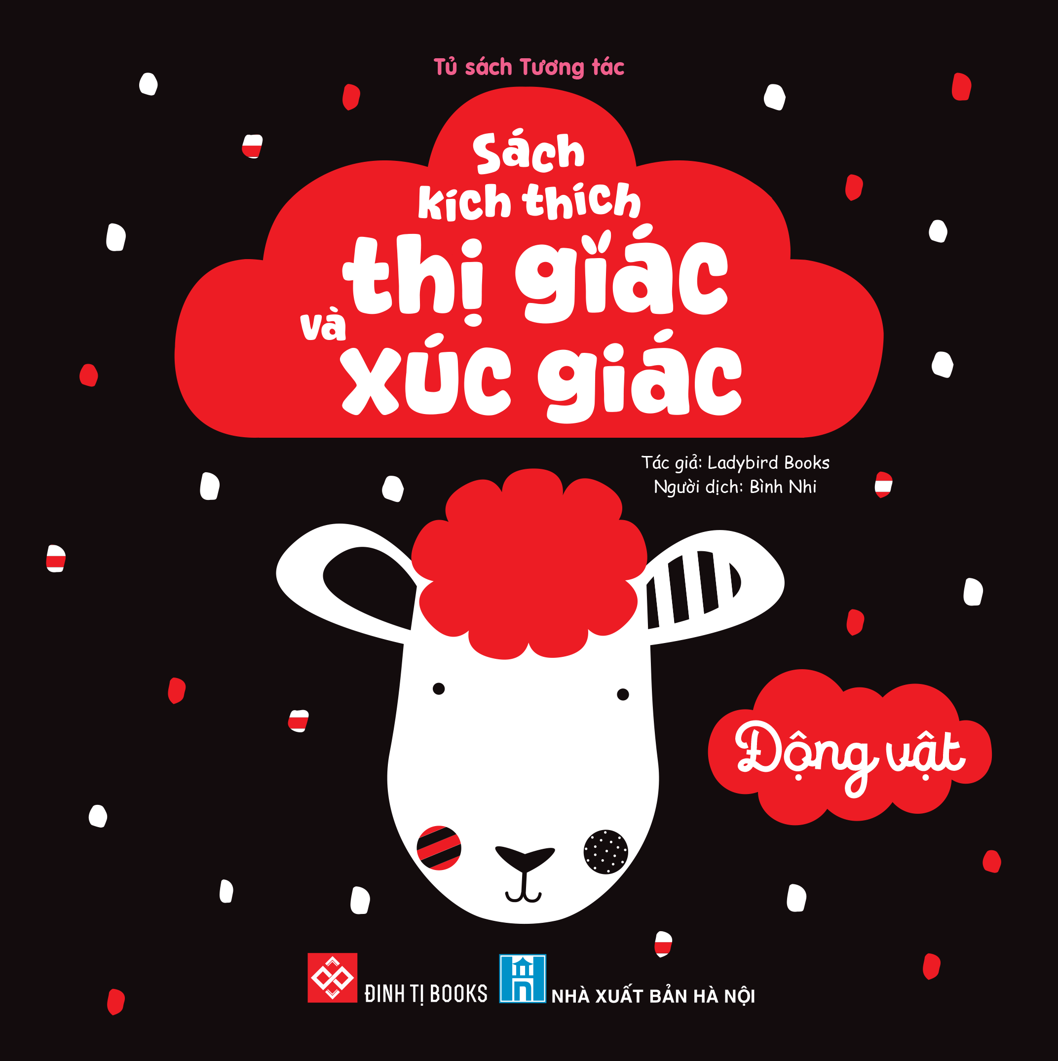 sách kích thích thị giác và xúc giác - động vật - bìa cứng