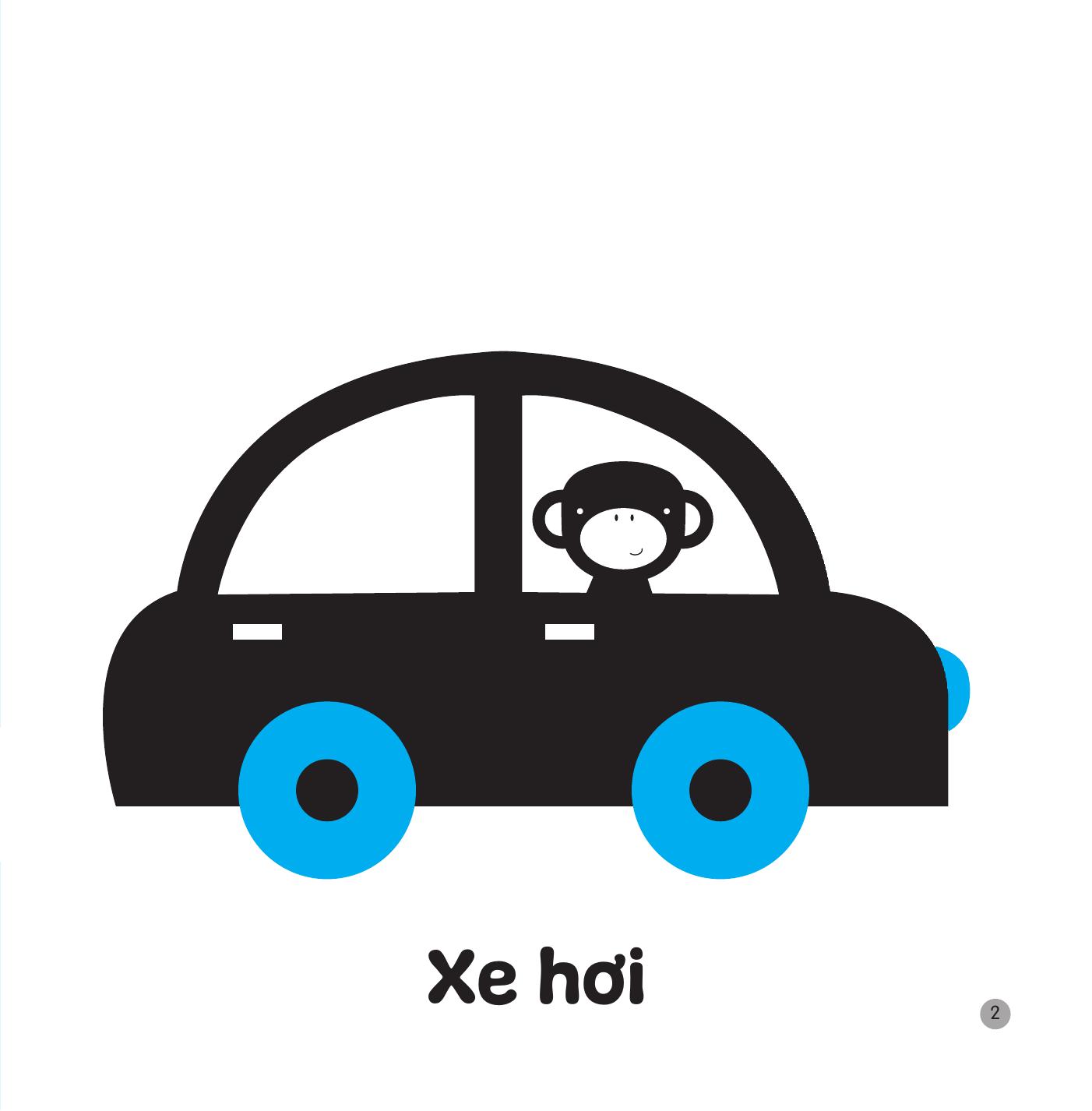 sách kích thích thị giác và xúc giác - phương tiện giao thông - bìa cứng