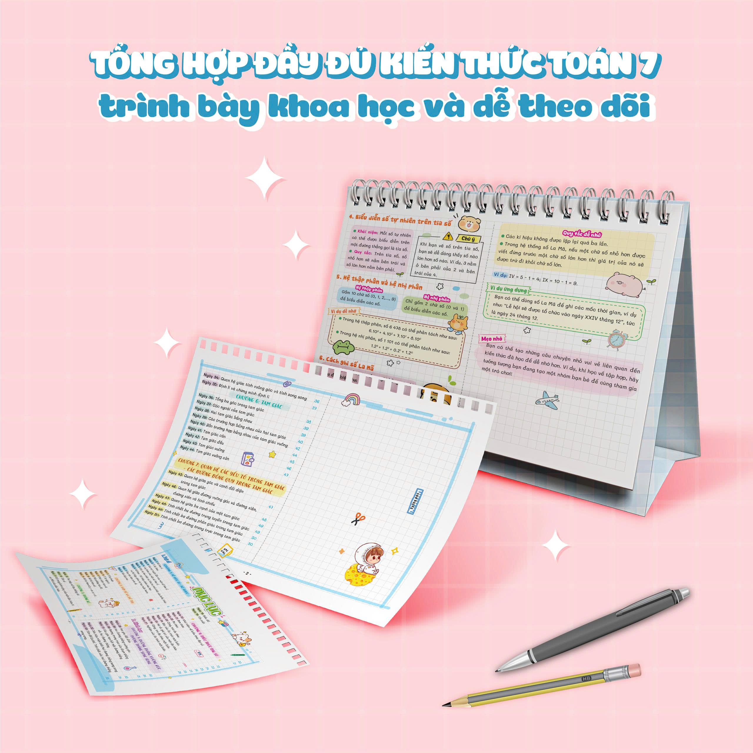 Sách Lịch Để Bàn - Tra Cứu Nhanh Kiến Thức Hàng Ngày - Toán 7