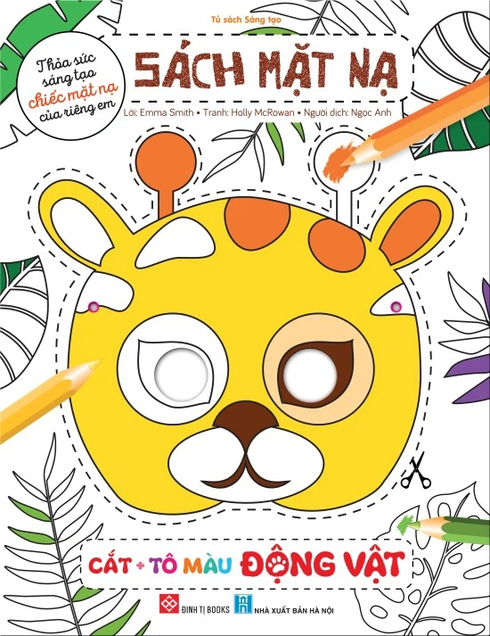 sách mặt nạ - cắt + tô màu động vật