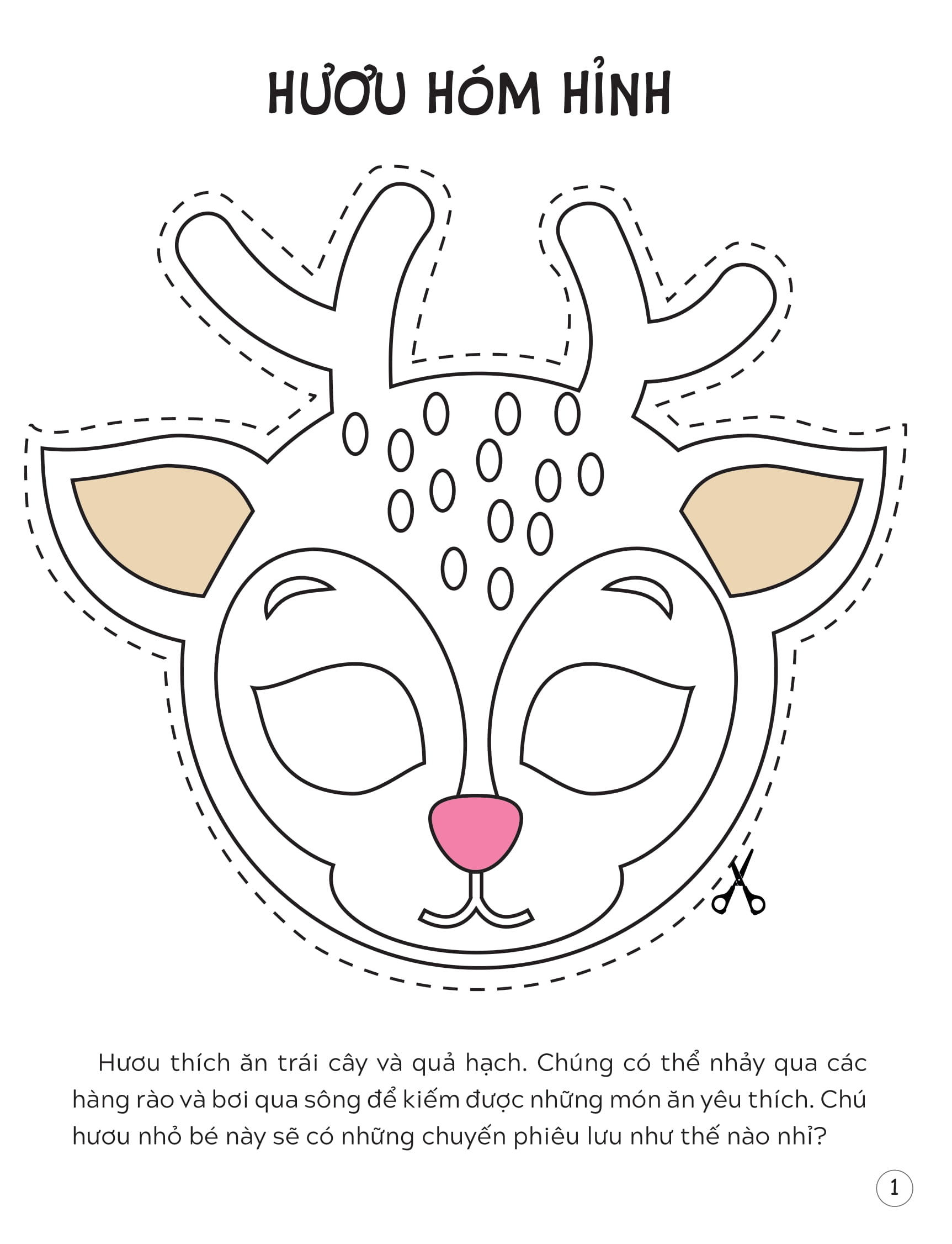 sách mặt nạ - cắt + tô màu động vật