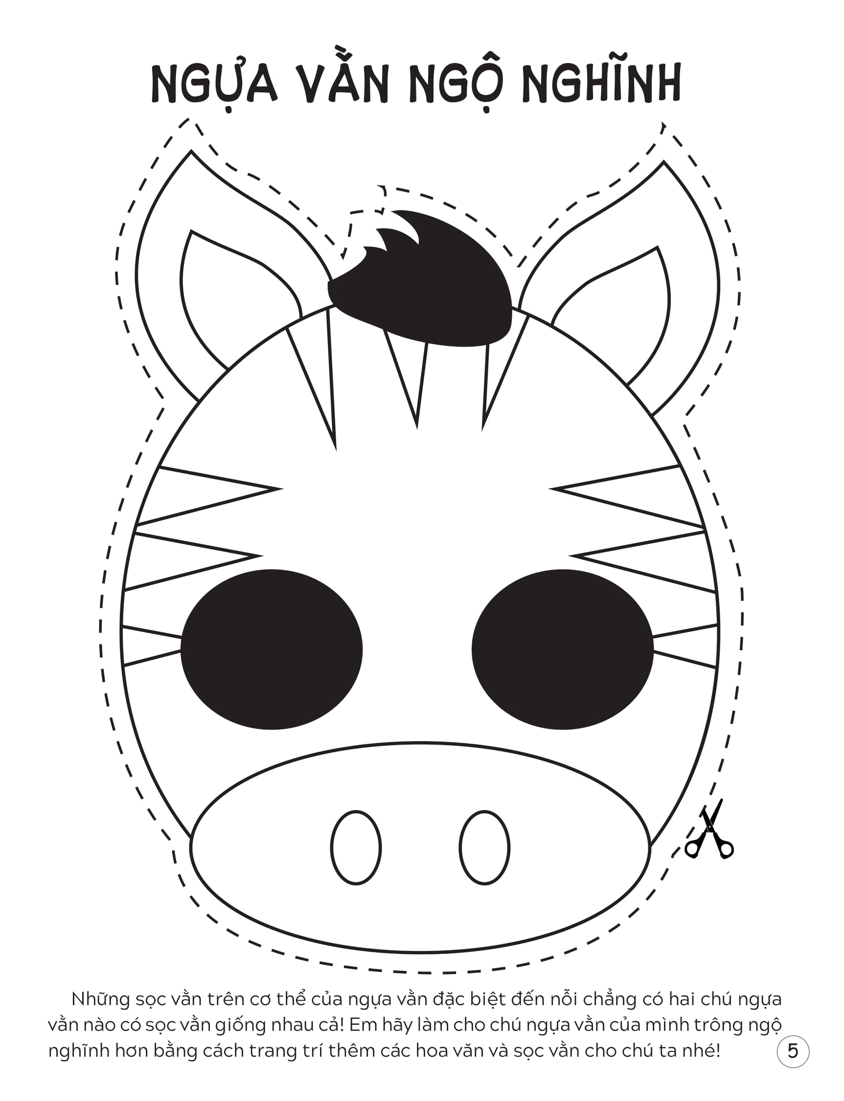 sách mặt nạ - cắt + tô màu động vật