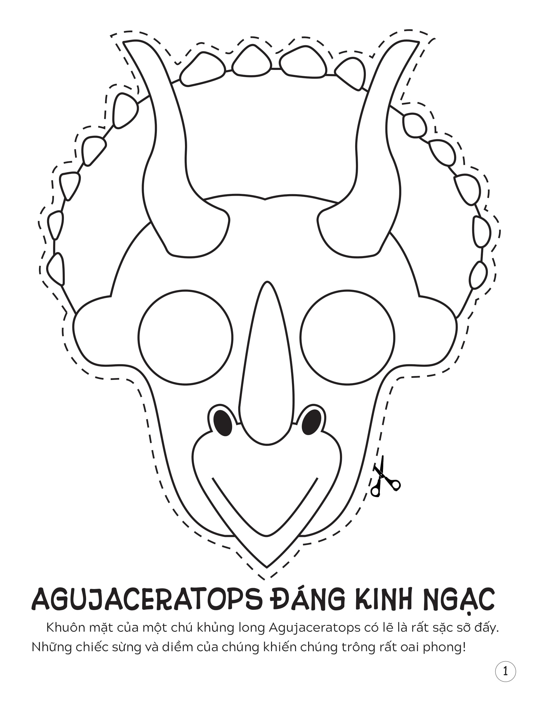 sách mặt nạ - cắt + tô màu khủng long