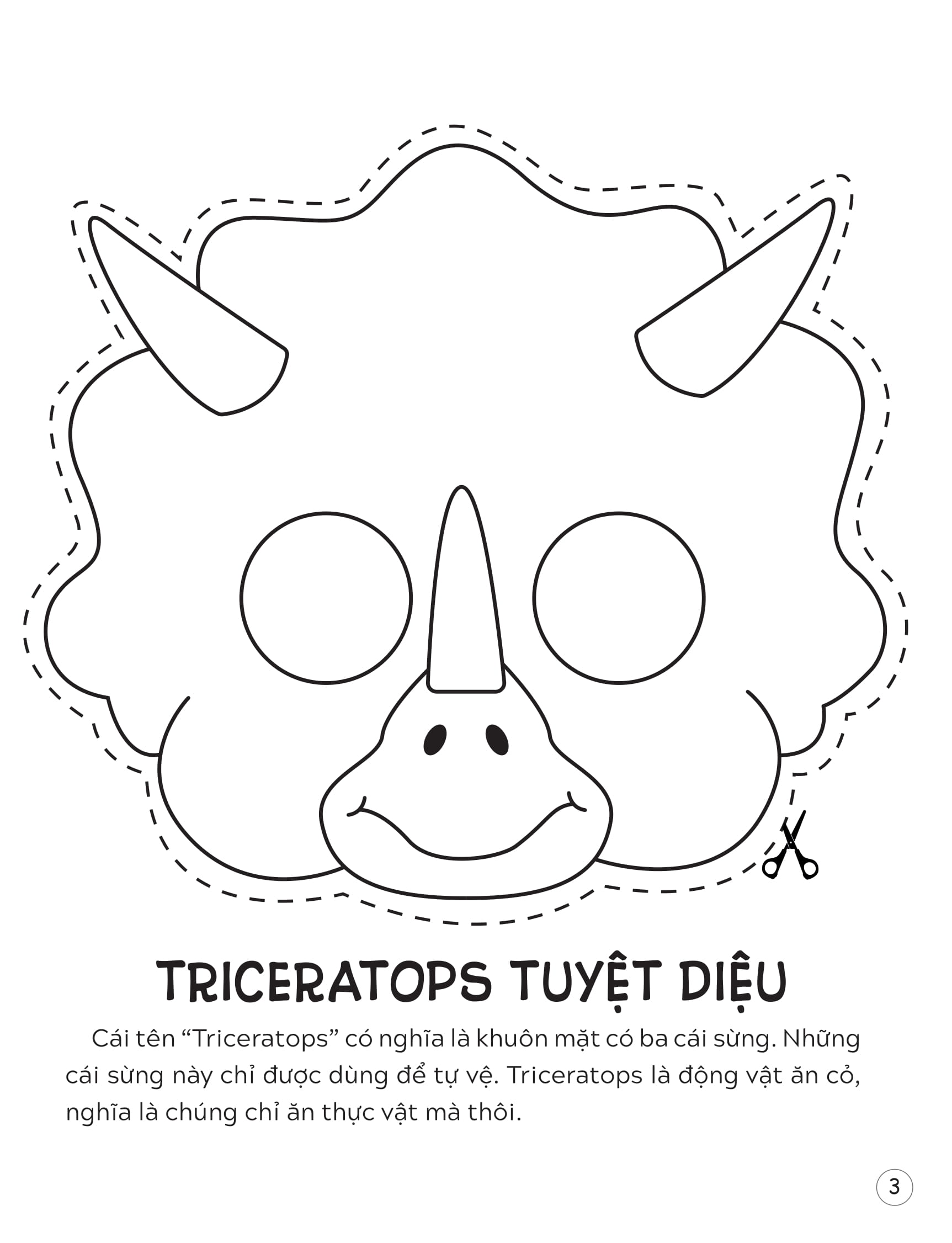 sách mặt nạ - cắt + tô màu khủng long