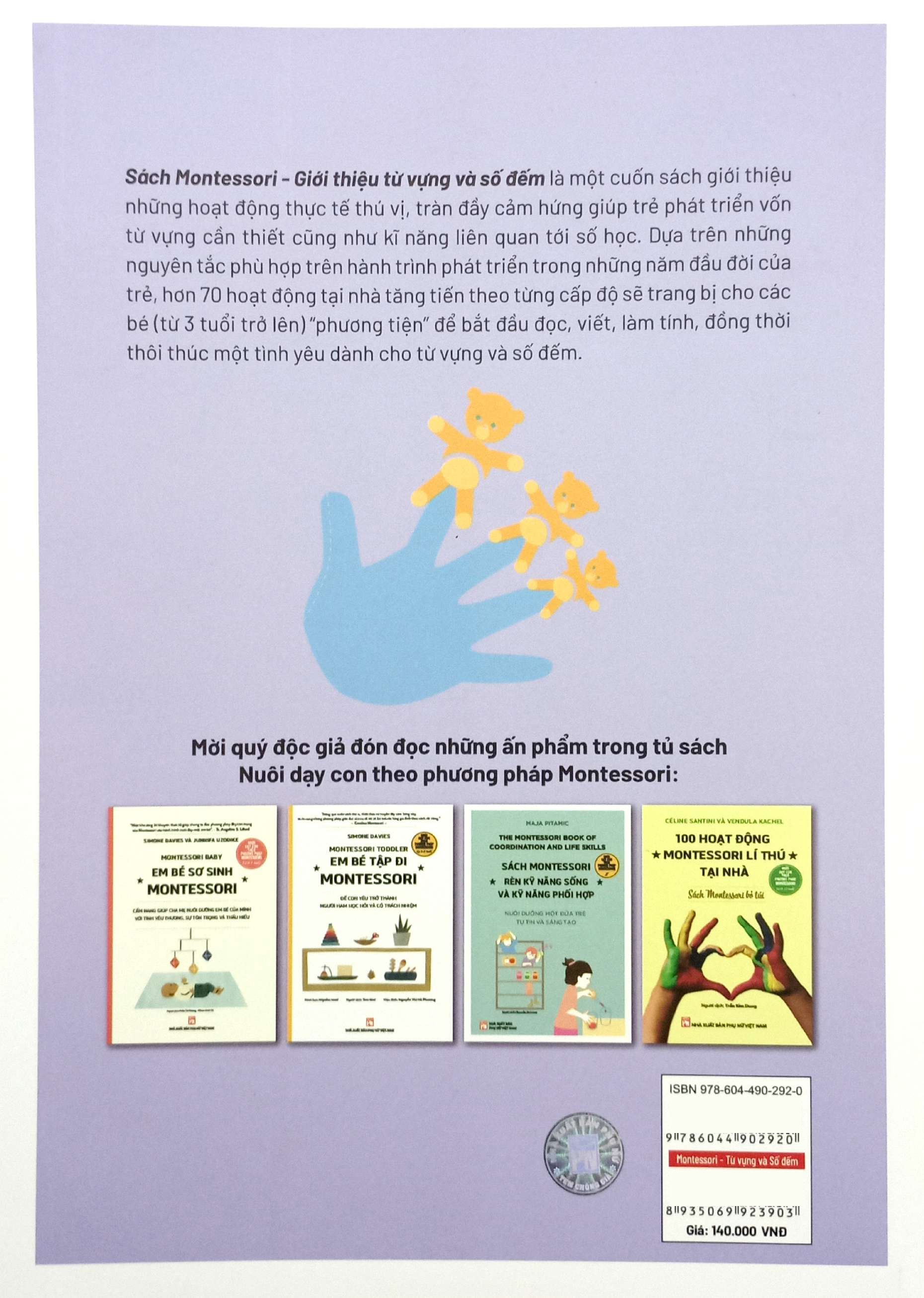 sách montessori - giới thiệu từ vựng và số đếm