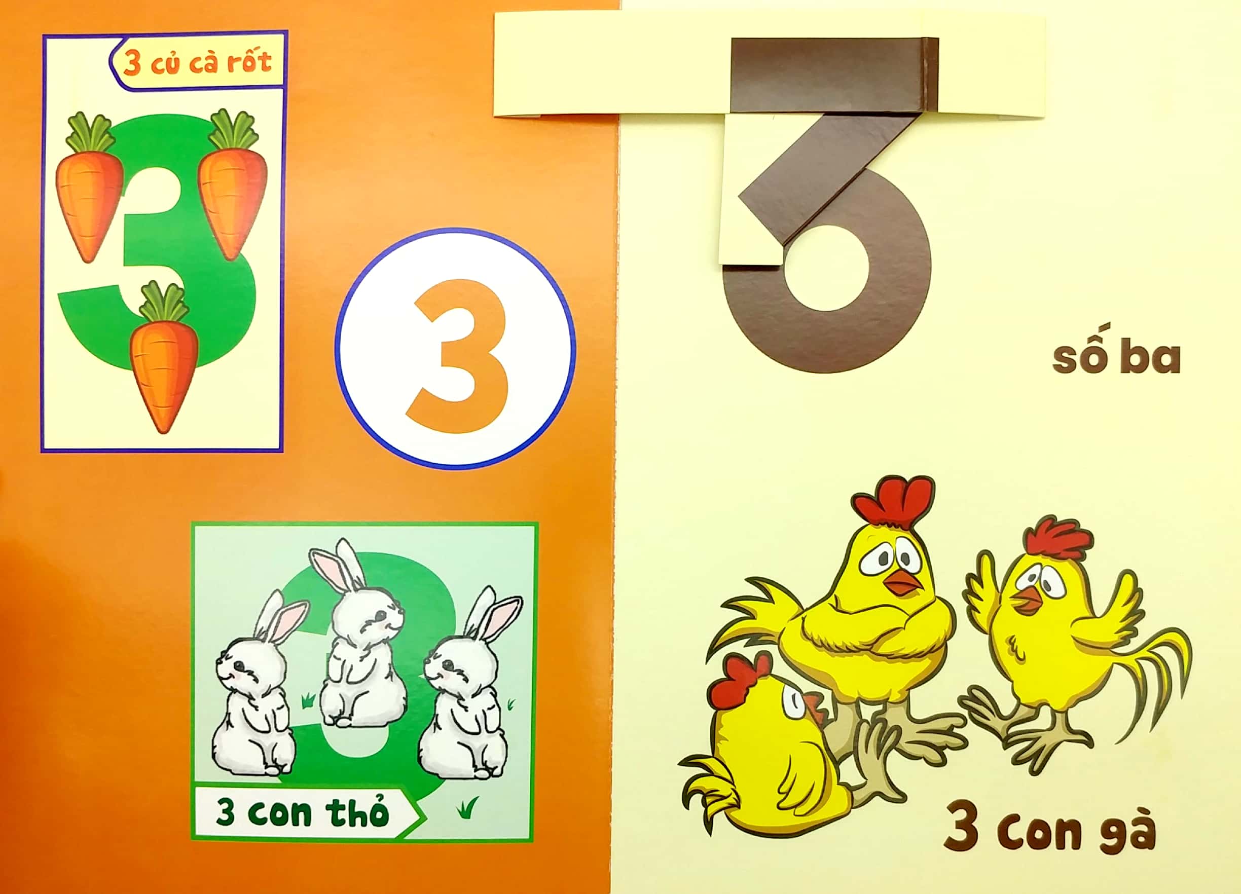 sách pop-up dựng hình - bé vui học số