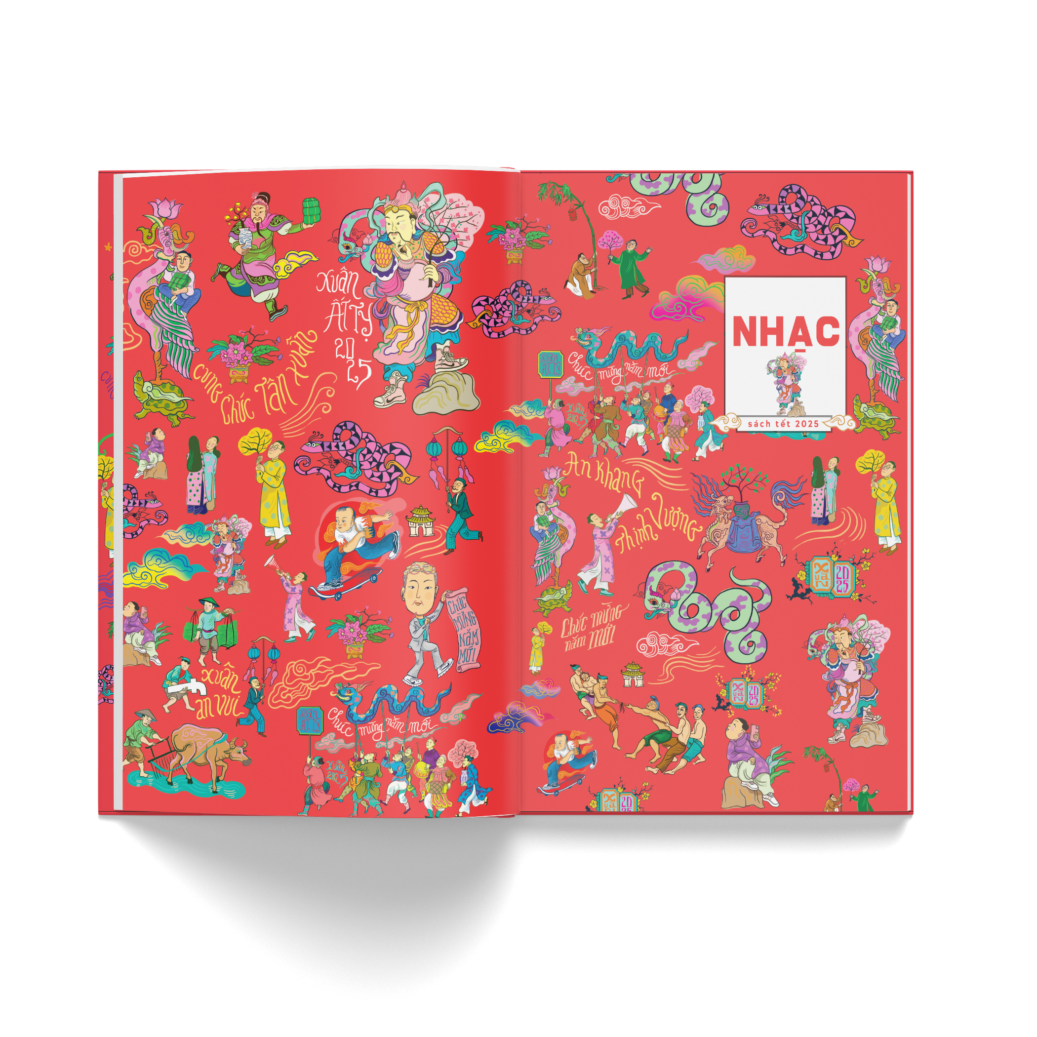 sách tết ất tỵ 2025 - hợp tuyển văn thơ nhạc hoạ chủ đề mùa xuân và ngày tết - tẵng kèm postcard