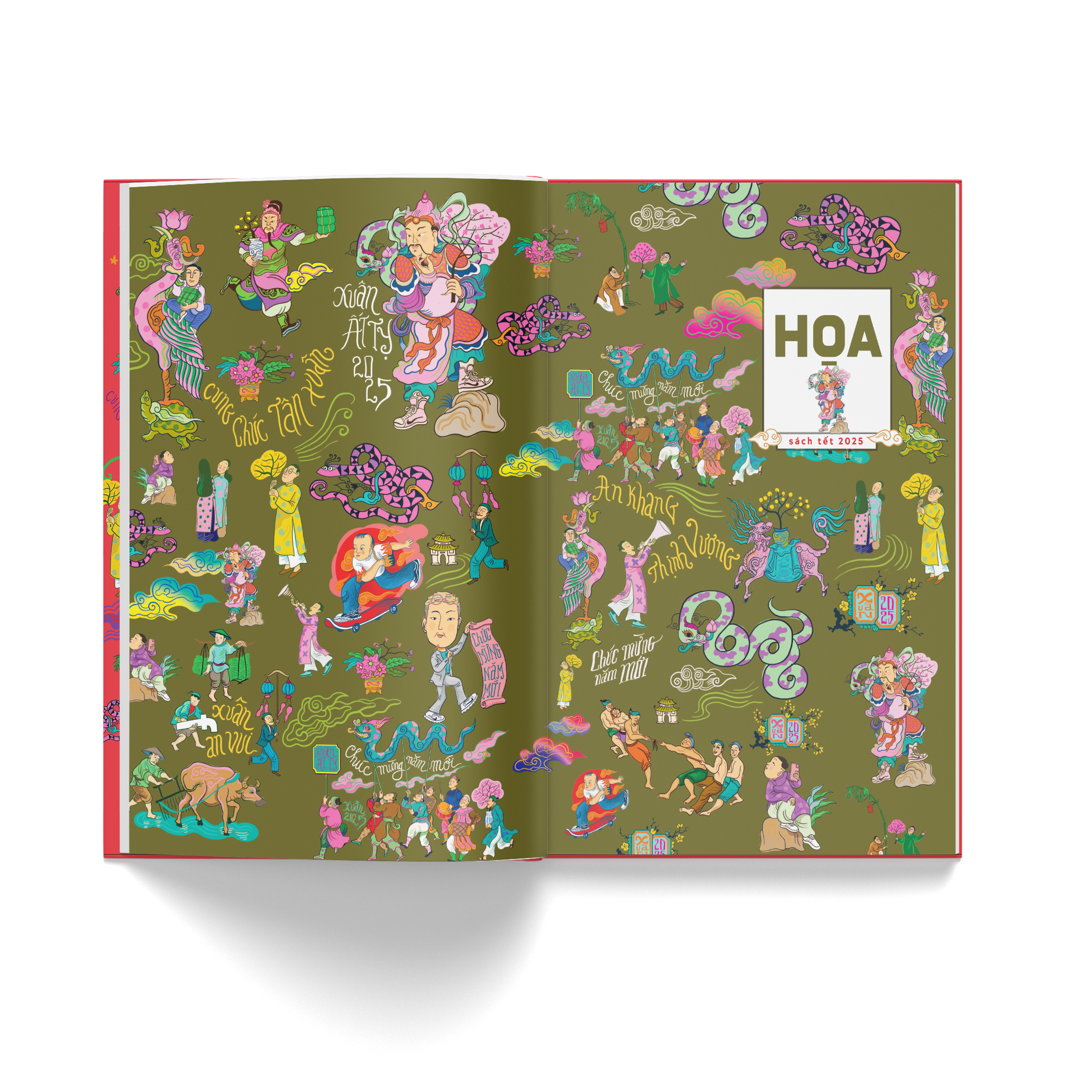sách tết ất tỵ 2025 - hợp tuyển văn thơ nhạc hoạ chủ đề mùa xuân và ngày tết - tẵng kèm postcard