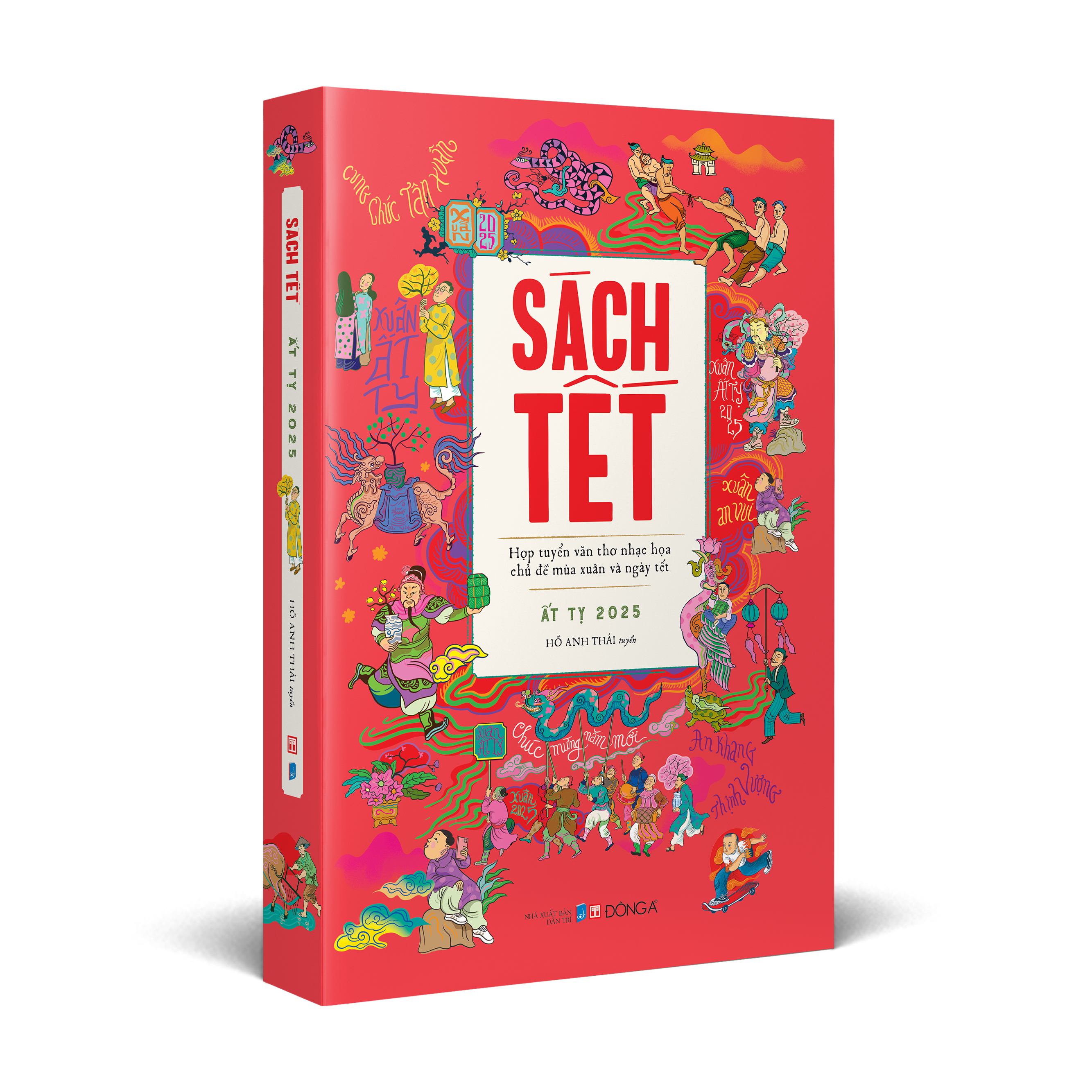 sách tết ất tỵ 2025 - hợp tuyển văn thơ nhạc hoạ chủ đề mùa xuân và ngày tết - tẵng kèm postcard