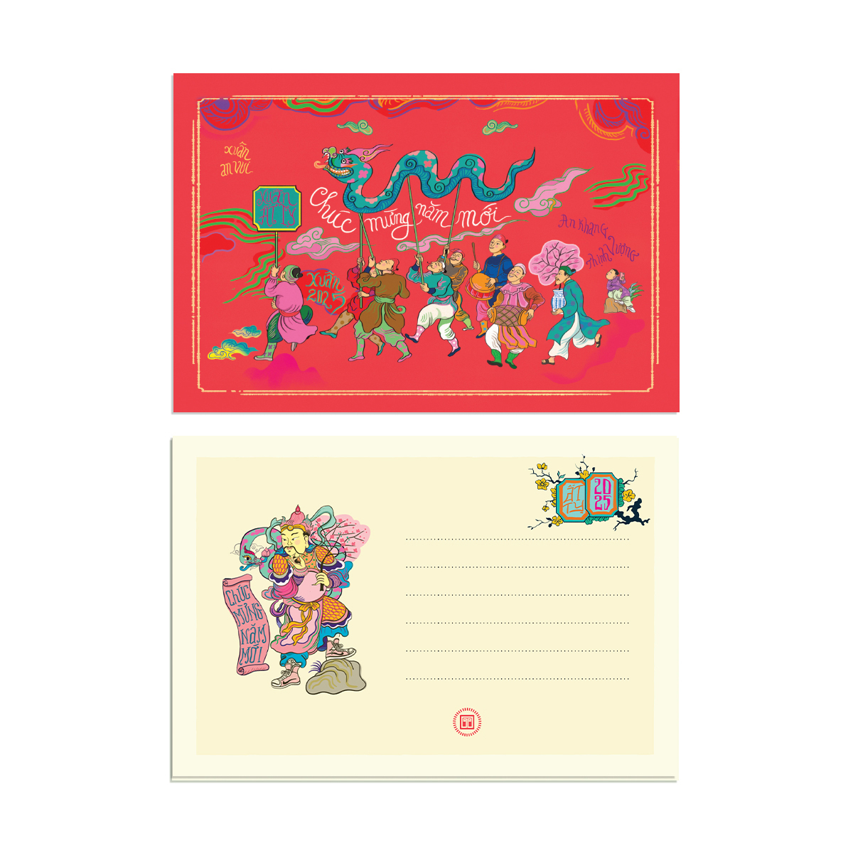 sách tết ất tỵ 2025 - hợp tuyển văn thơ nhạc hoạ chủ đề mùa xuân và ngày tết - tẵng kèm postcard