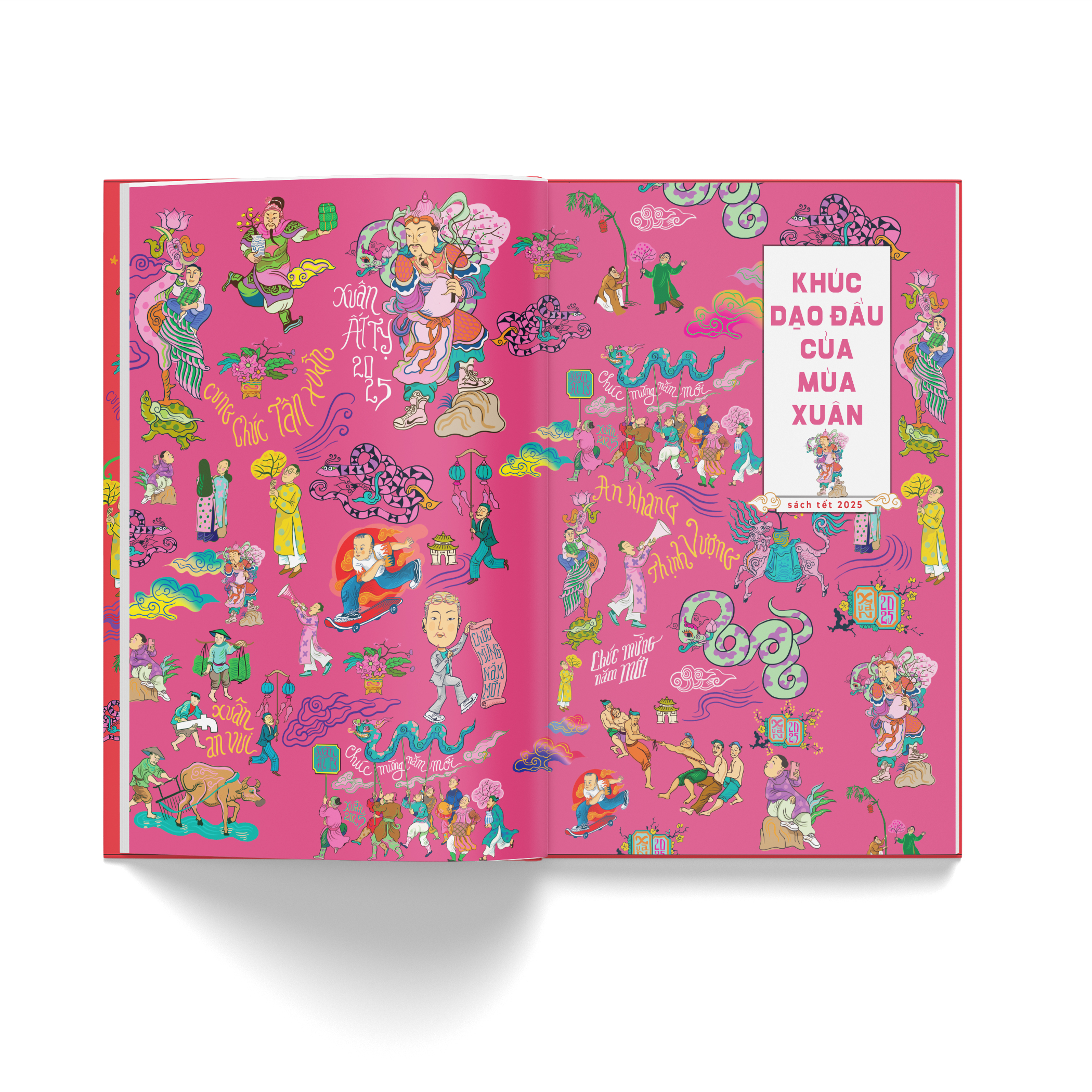 sách tết ất tỵ 2025 - hợp tuyển văn thơ nhạc hoạ chủ đề mùa xuân và ngày tết - tẵng kèm postcard