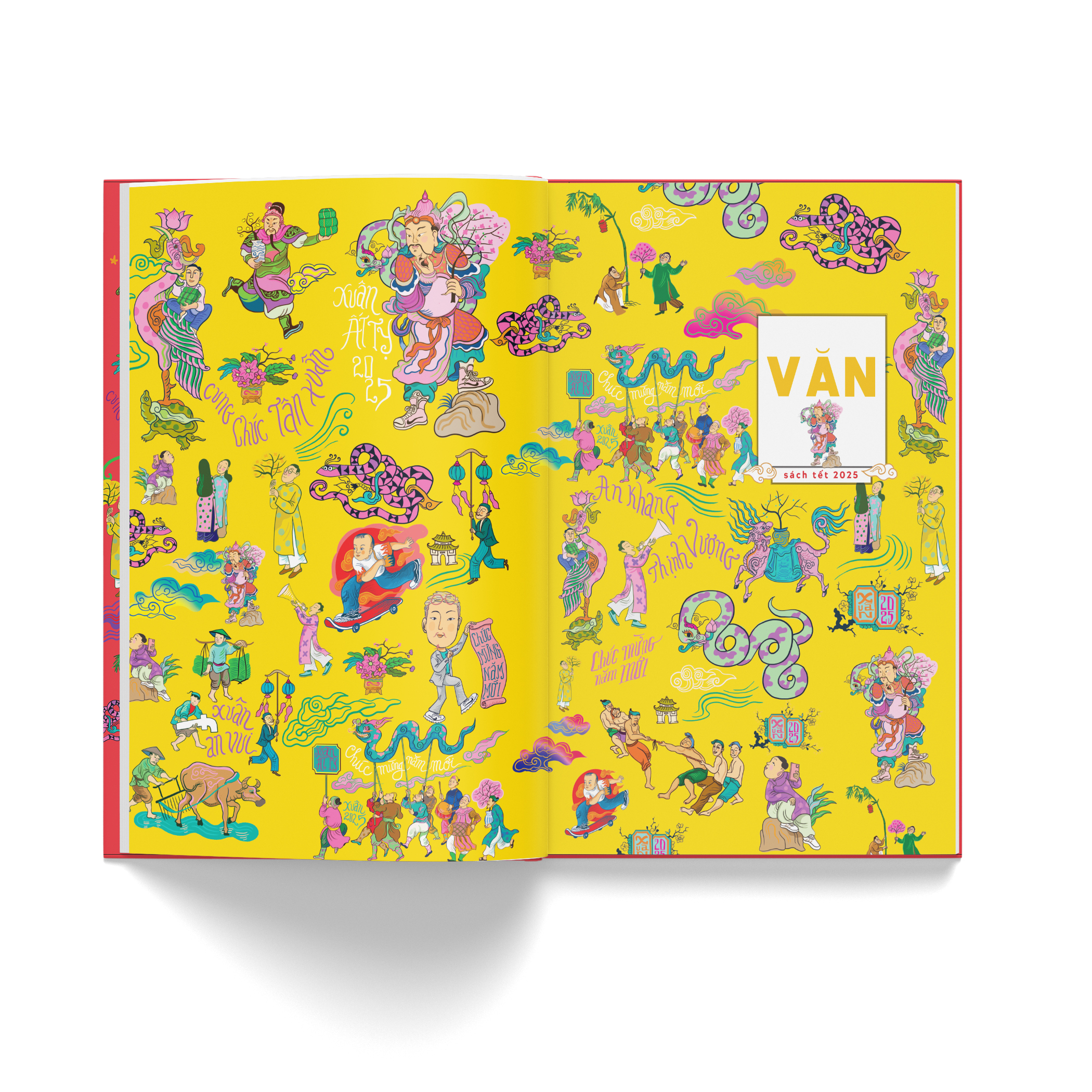 sách tết ất tỵ 2025 - hợp tuyển văn thơ nhạc hoạ chủ đề mùa xuân và ngày tết - tẵng kèm postcard