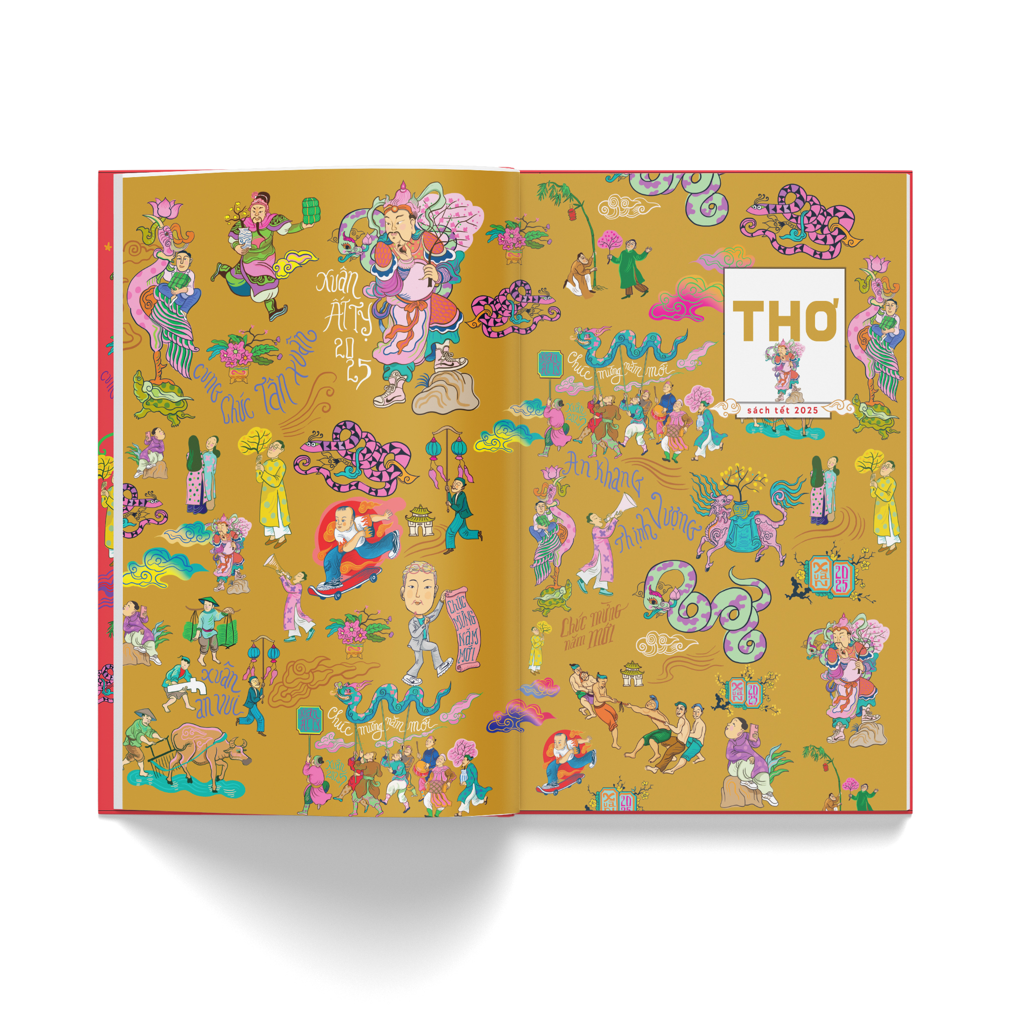 sách tết ất tỵ 2025 - hợp tuyển văn thơ nhạc hoạ chủ đề mùa xuân và ngày tết - tẵng kèm postcard
