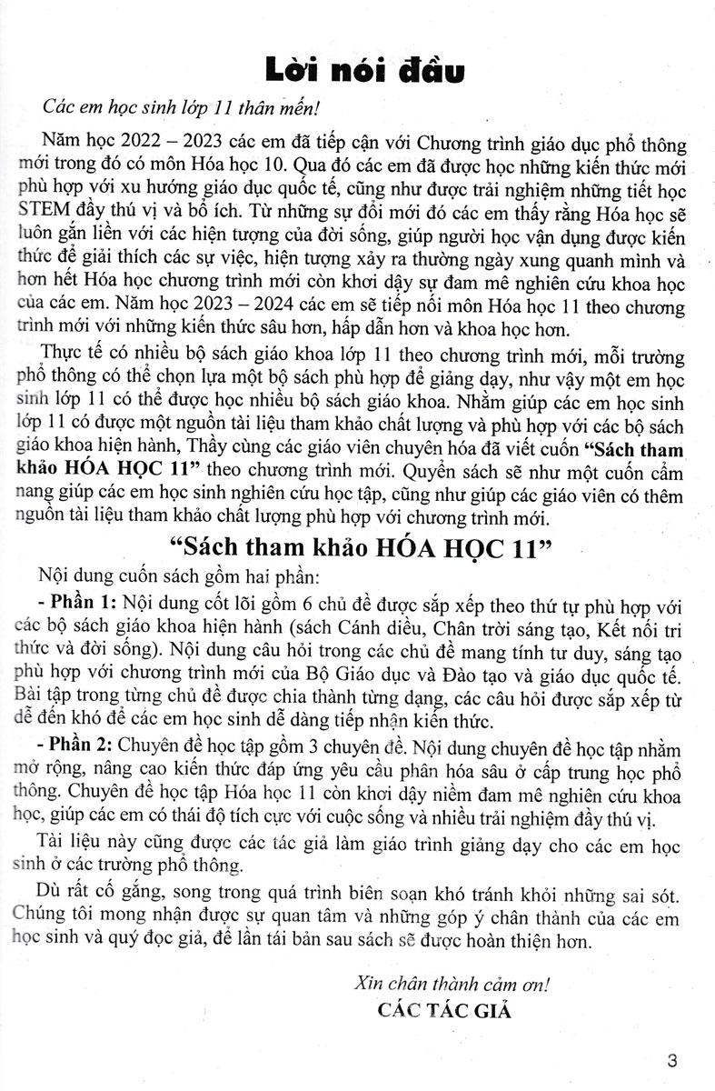 sách tham khảo hoá học 11 (theo chương trình giáo dục tiểu học mới - dùng chung cho các bộ sgk hiện hành)