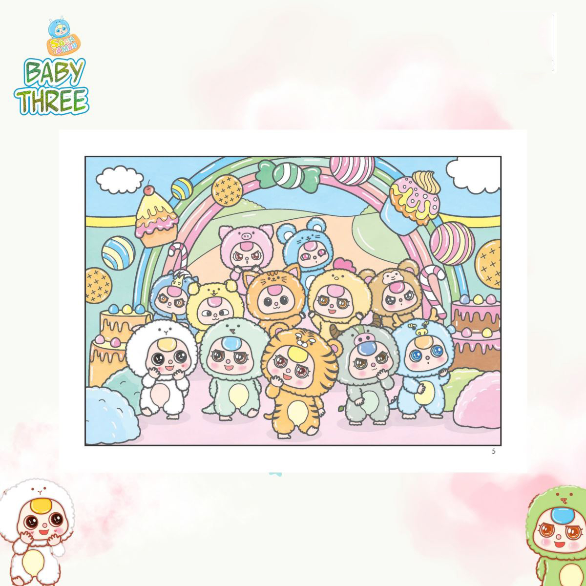 Sach To Mau Baby Three 12 Con Giap O Vuong Quoc Ngot Ngao