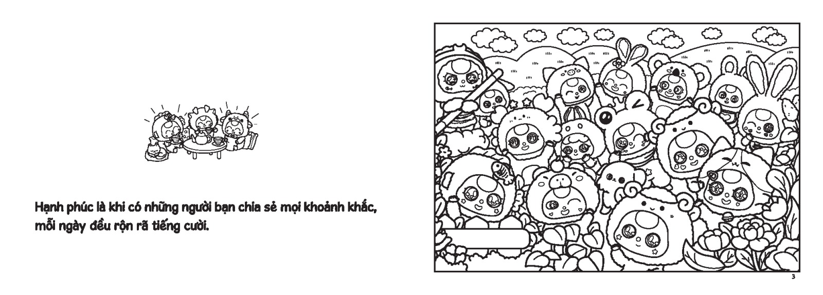 sách tô màu - baby three và những người bạn