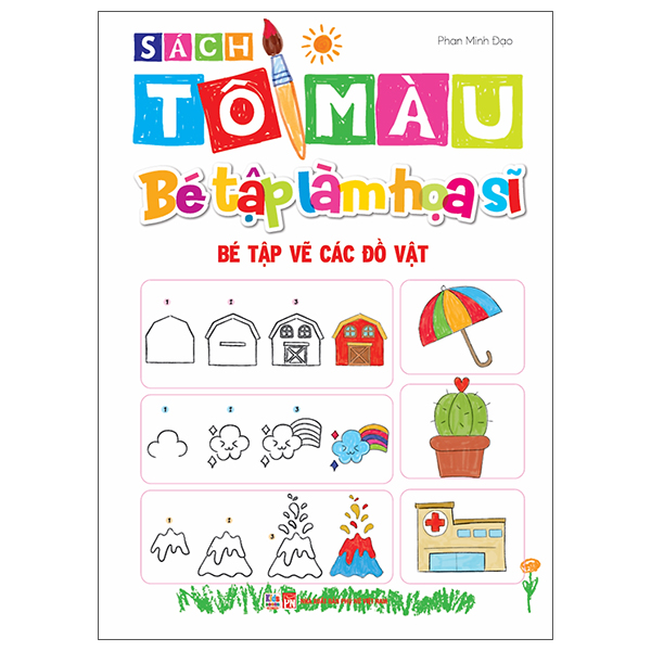 sách tô màu - bé tập làm họa sĩ - bé tập vẽ các đồ vật
