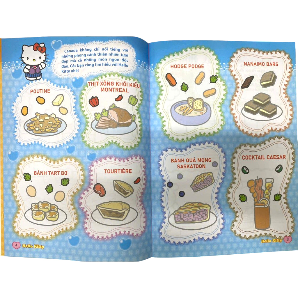 sách tô màu dán hình sticker - hello kitty tinh nghịch mê du lịch - châu mỹ sắc màu