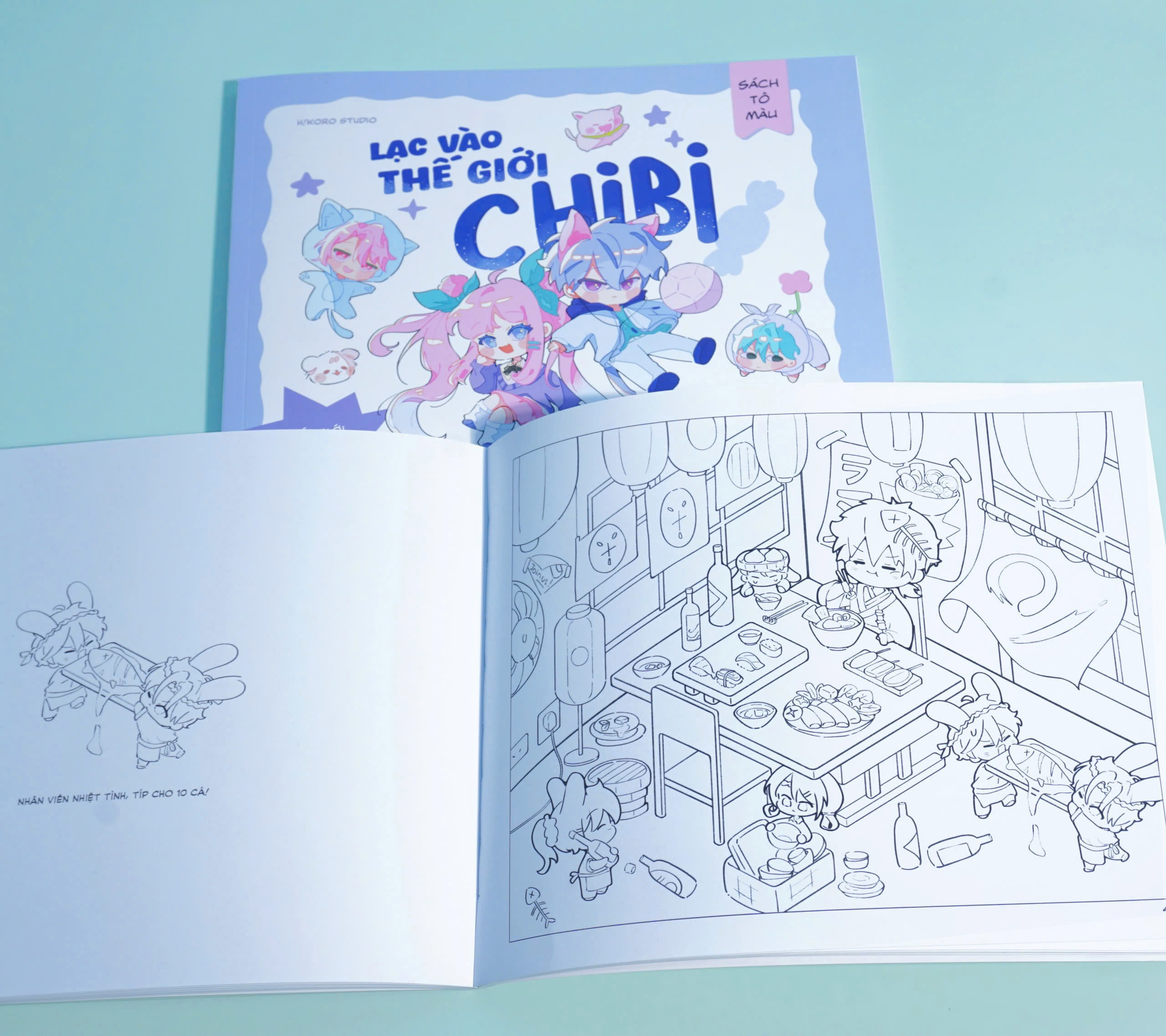 sách tô màu - lạc vào thế giới chibi