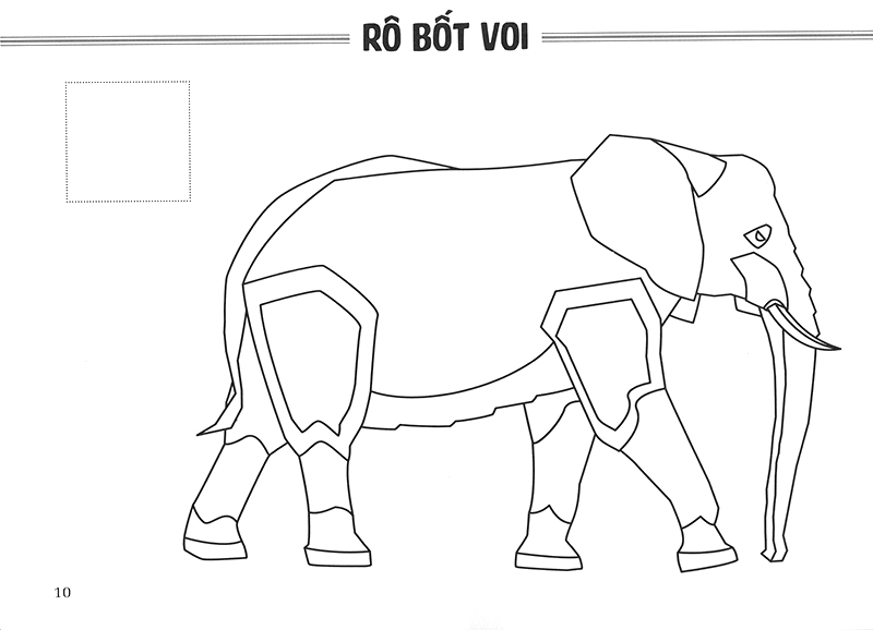 sách tô màu - thế giới rô bốt và xe cộ - rô bốt thú (tái bản 2018)