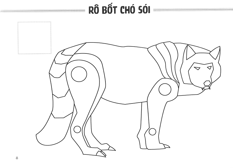 sách tô màu - thế giới rô bốt và xe cộ rô bốt thú (tái bản 2019)