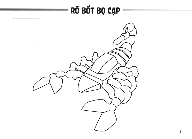 sách tô màu - thế giới rô bốt và xe cộ rô bốt thú (tái bản 2019)
