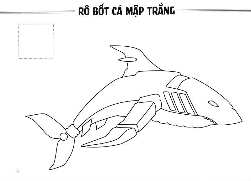 sách tô màu - thế giới rô bốt và xe cộ rô bốt thú (tái bản 2019)
