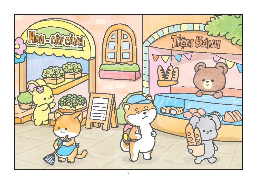 sách tô màu - thị trấn nhỏ hạnh phúc